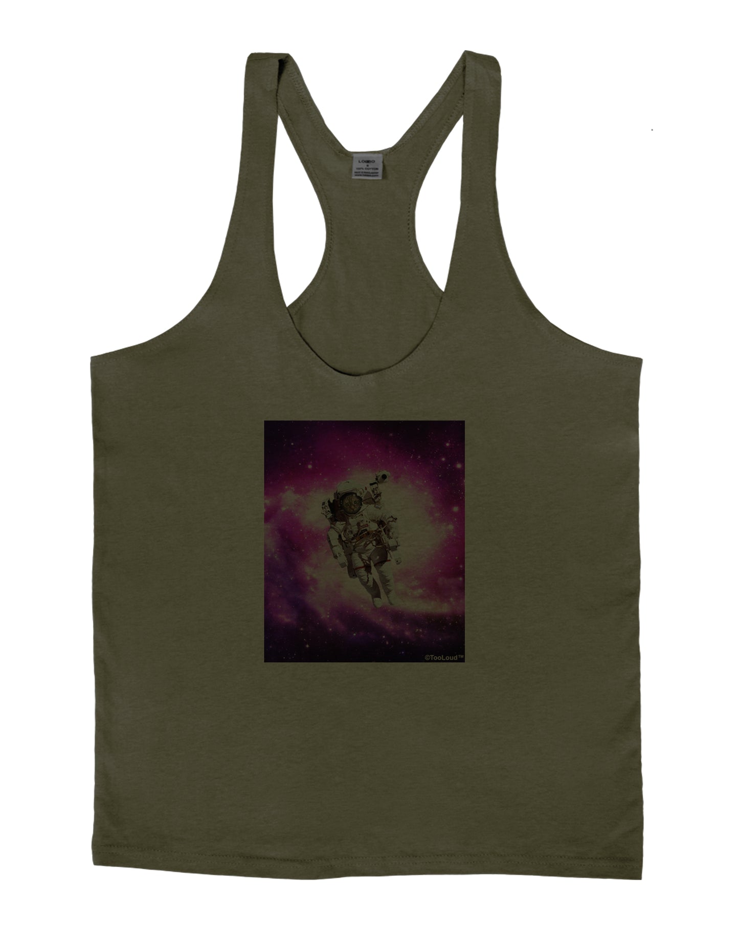 Astronaut Cat Mens String Tank Top-Men's String Tank Tops-LOBBO-Army-Green-Small-Davson Sales