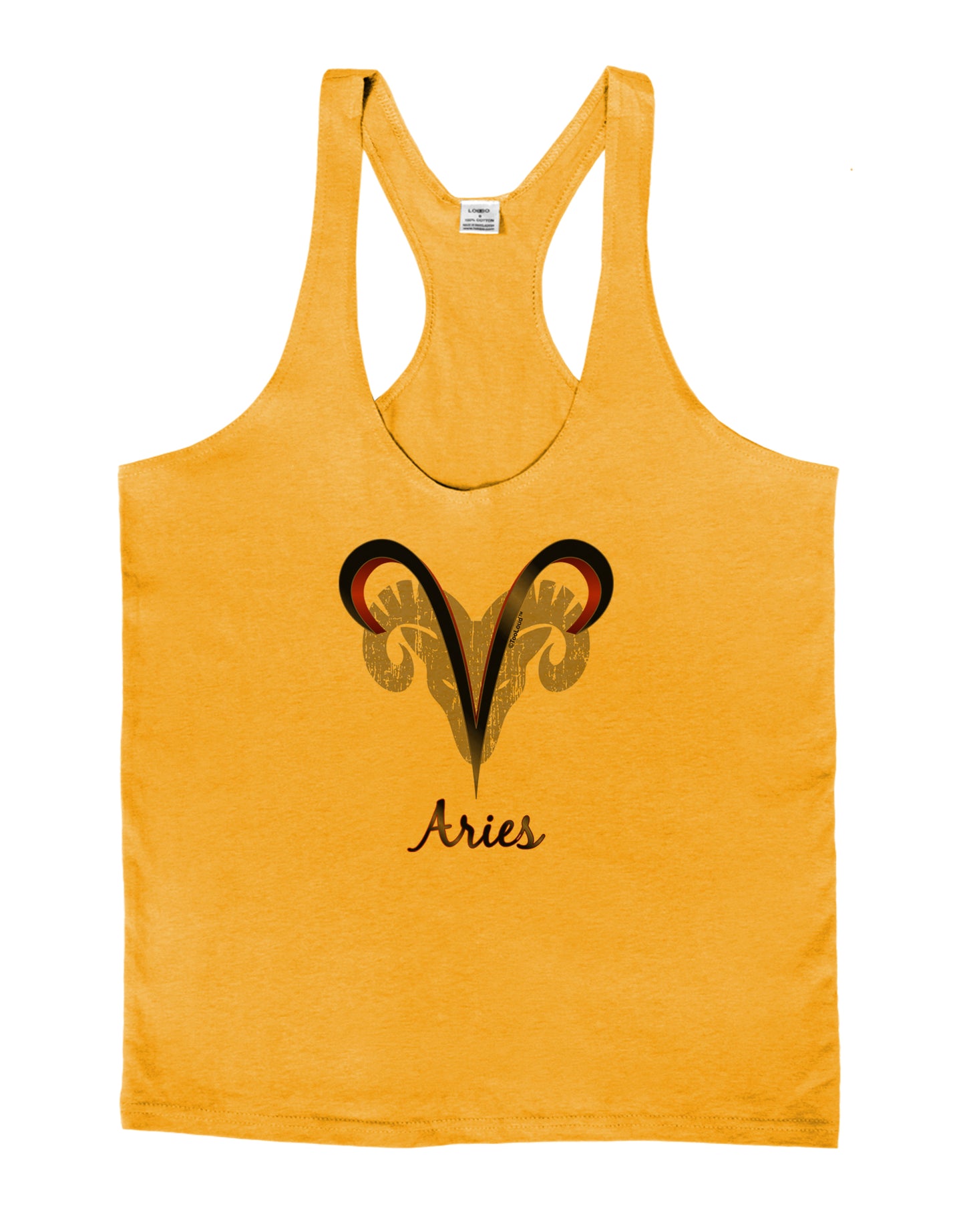 Aries Symbol Mens String Tank Top-Men's String Tank Tops-LOBBO-Gold-Small-Davson Sales