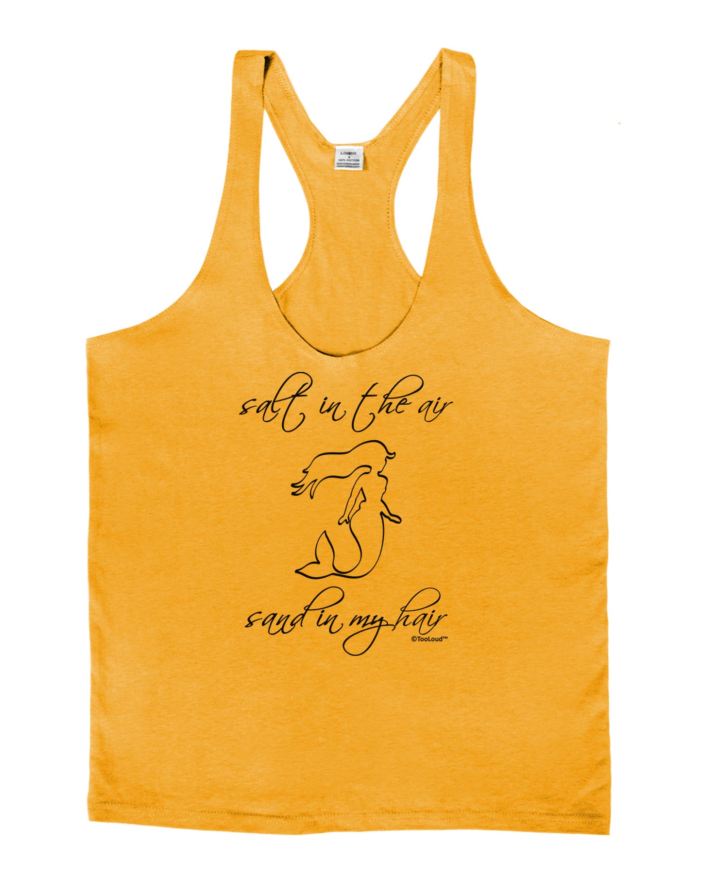 Salt in the Air Sand in My Hair - Mermaid Mens String Tank Top-Men's String Tank Tops-LOBBO-Gold-Small-Davson Sales
