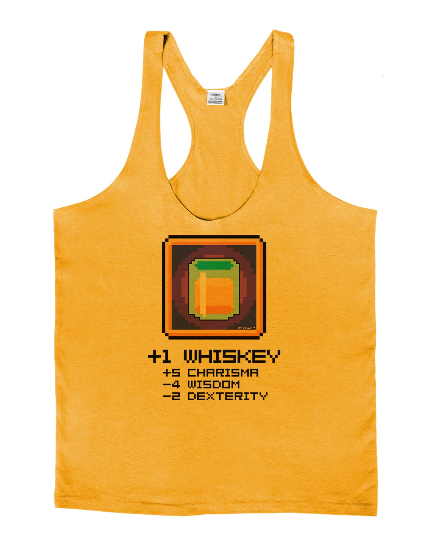 Pixel Whiskey Item Mens String Tank Top-Men's String Tank Tops-LOBBO-Gold-Small-Davson Sales