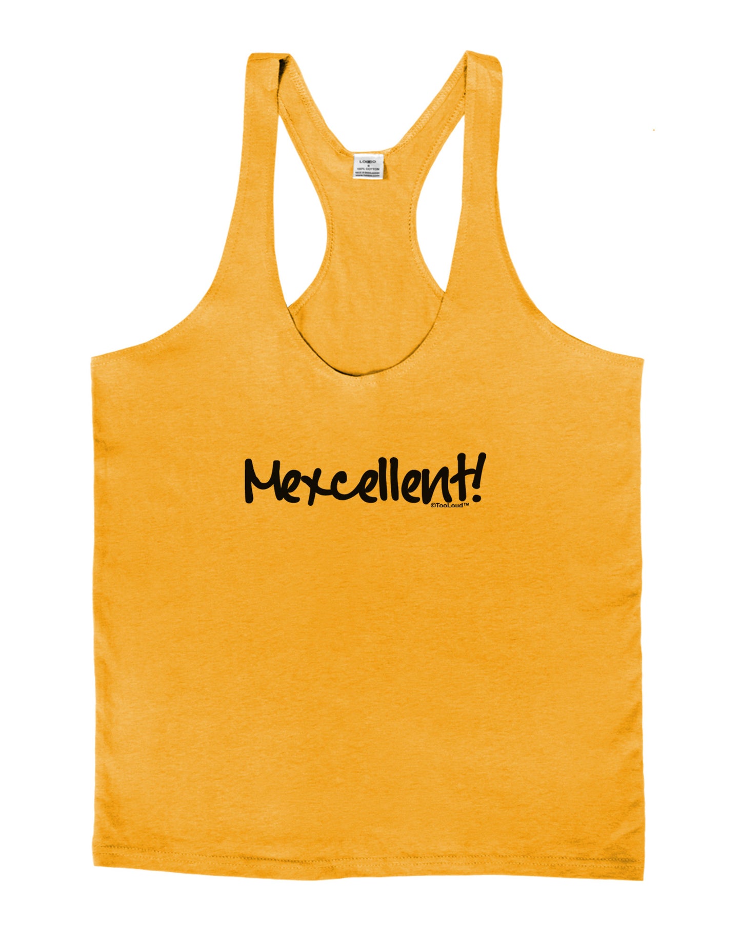 Mexico Text - Cinco De Mayo Mens String Tank Top-Men's String Tank Tops-LOBBO-Gold-Small-Davson Sales