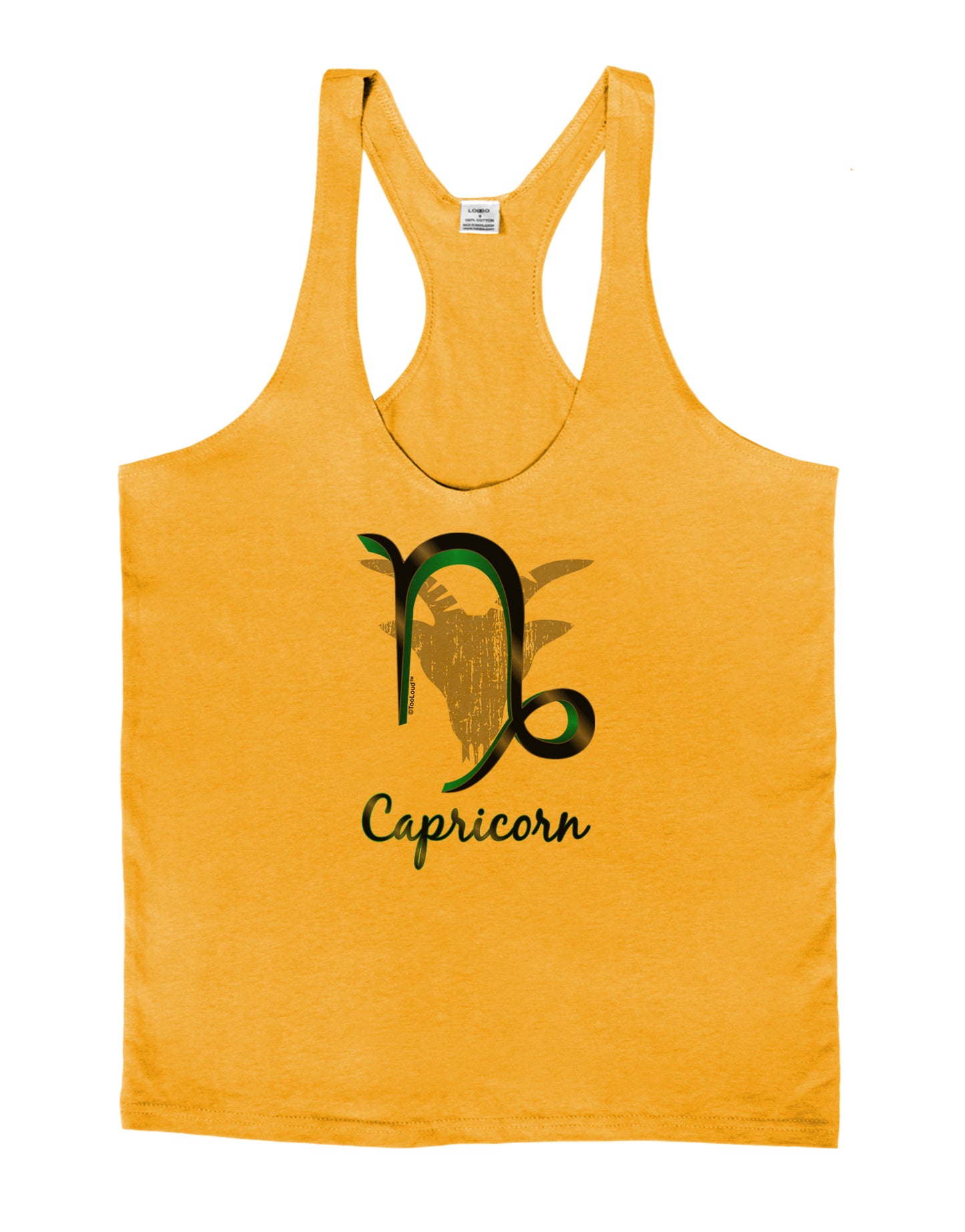 Capricorn Symbol Mens String Tank Top-Men's String Tank Tops-LOBBO-Gold-Small-Davson Sales