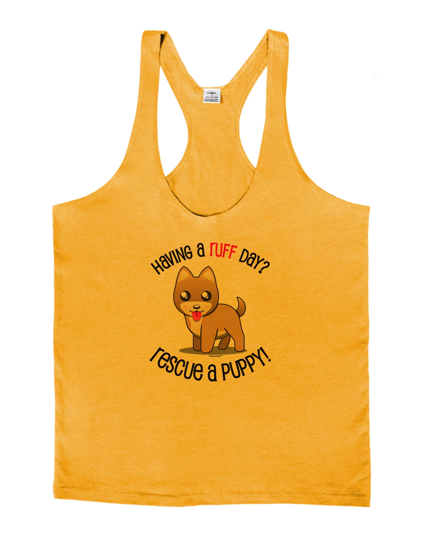 Rescue A Puppy Mens String Tank Top-Men's String Tank Tops-LOBBO-Gold-Small-Davson Sales