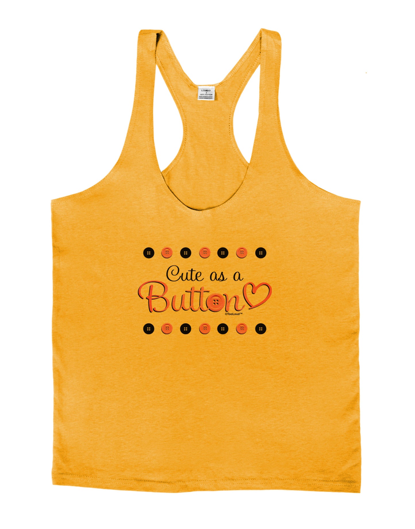 Cute As A Button Mens String Tank Top-Men's String Tank Tops-LOBBO-Gold-Small-Davson Sales