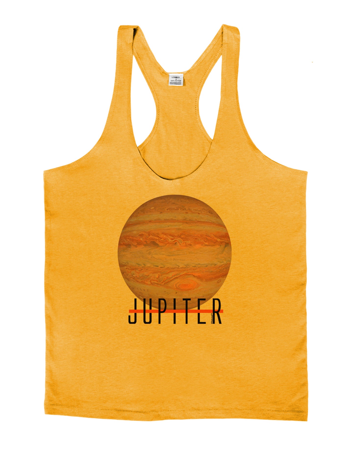 Planet Jupiter Earth Text Mens String Tank Top-Men's String Tank Tops-LOBBO-Gold-Small-Davson Sales