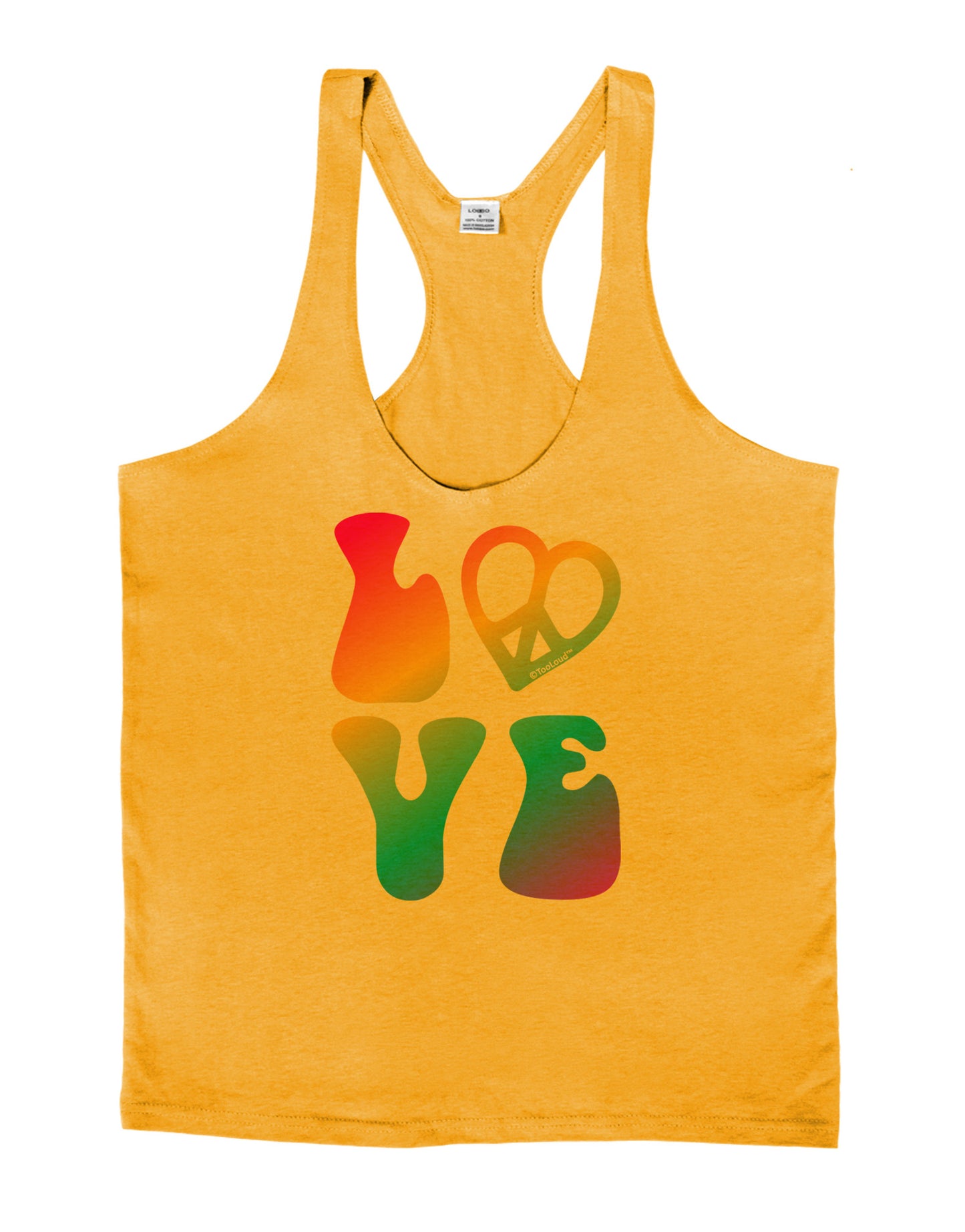 Peace and Love - Peace Heart Love Mens String Tank Top-Men's String Tank Tops-LOBBO-Gold-Small-Davson Sales