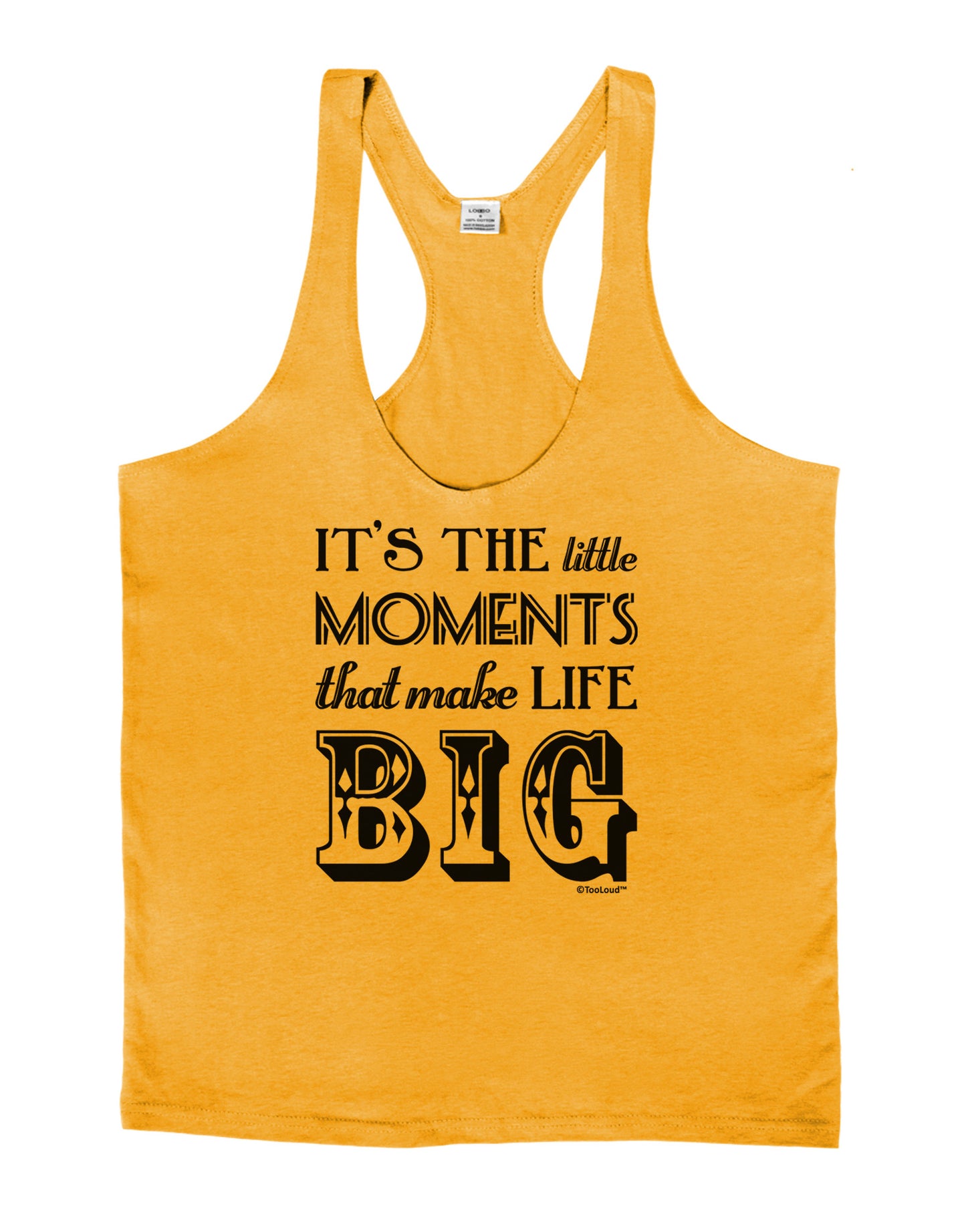 It’s the Little Moments that Make Life Big Mens String Tank Top-Men's String Tank Tops-LOBBO-Gold-Small-Davson Sales
