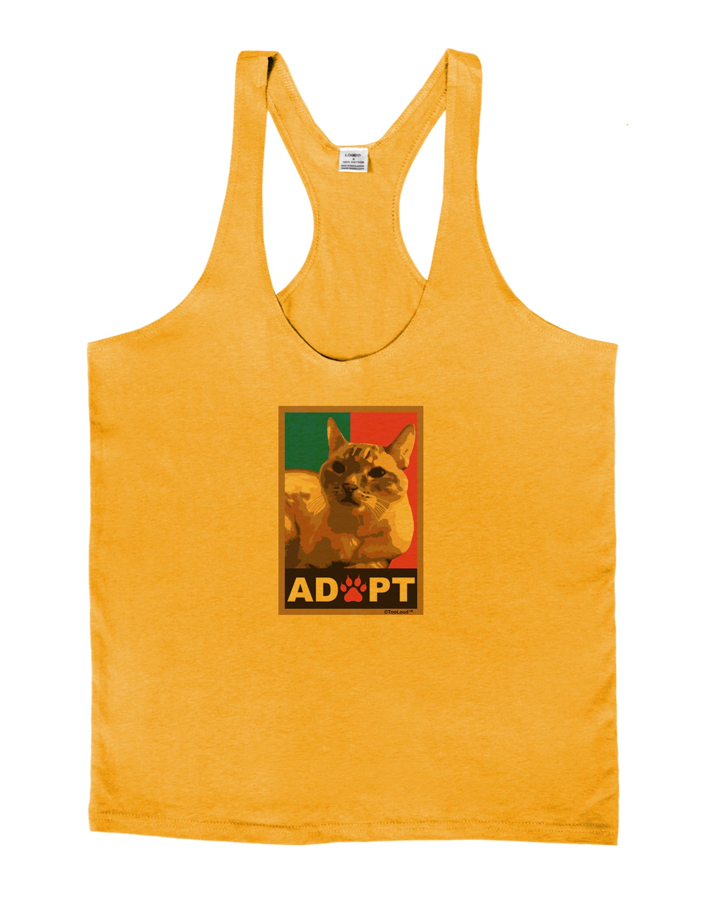 Adopt Cute Kitty Cat Adoption Mens String Tank Top-Men's String Tank Tops-LOBBO-Gold-Small-Davson Sales