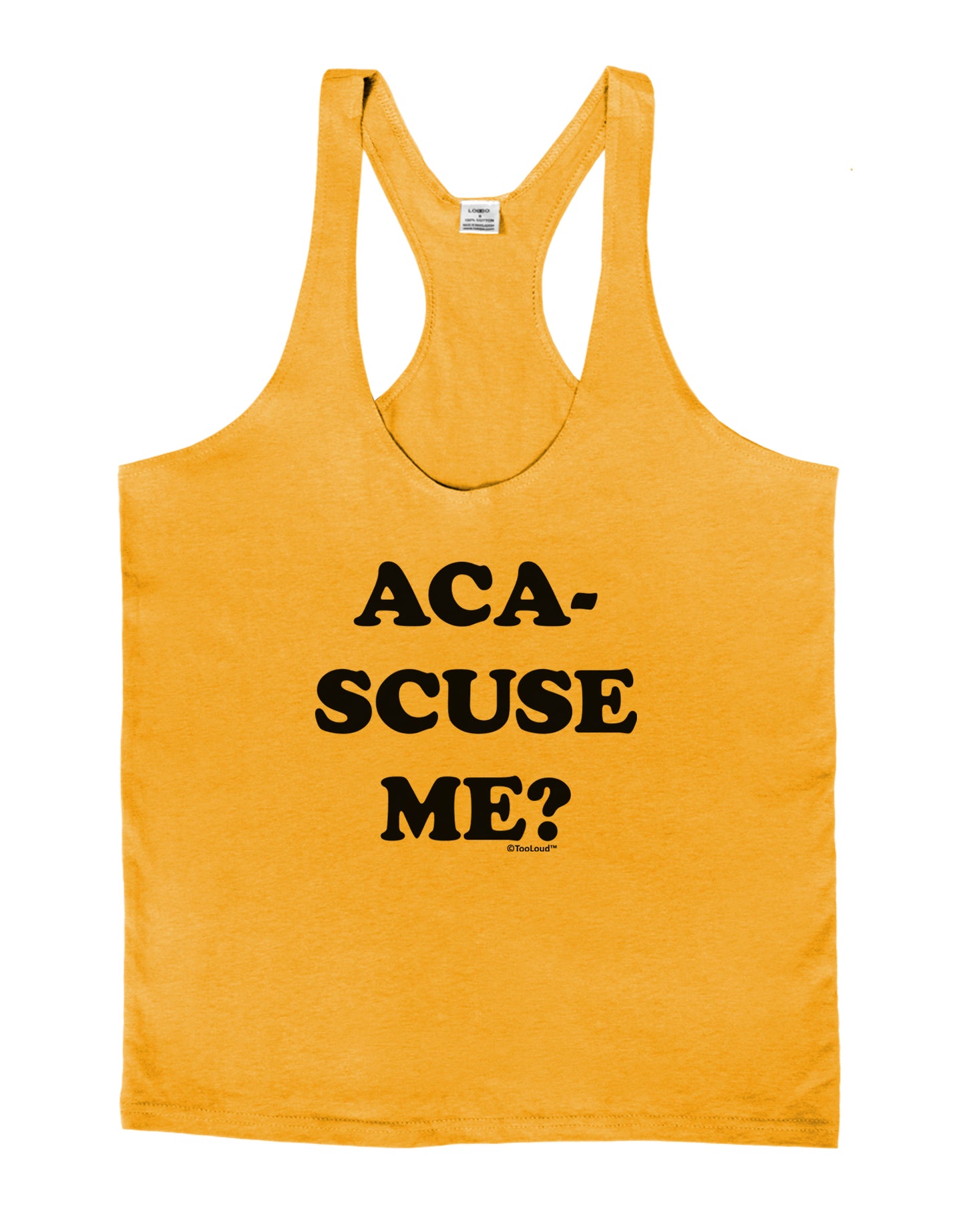 Aca-Scuse Me Mens String Tank Top-Men's String Tank Tops-LOBBO-Gold-Small-Davson Sales