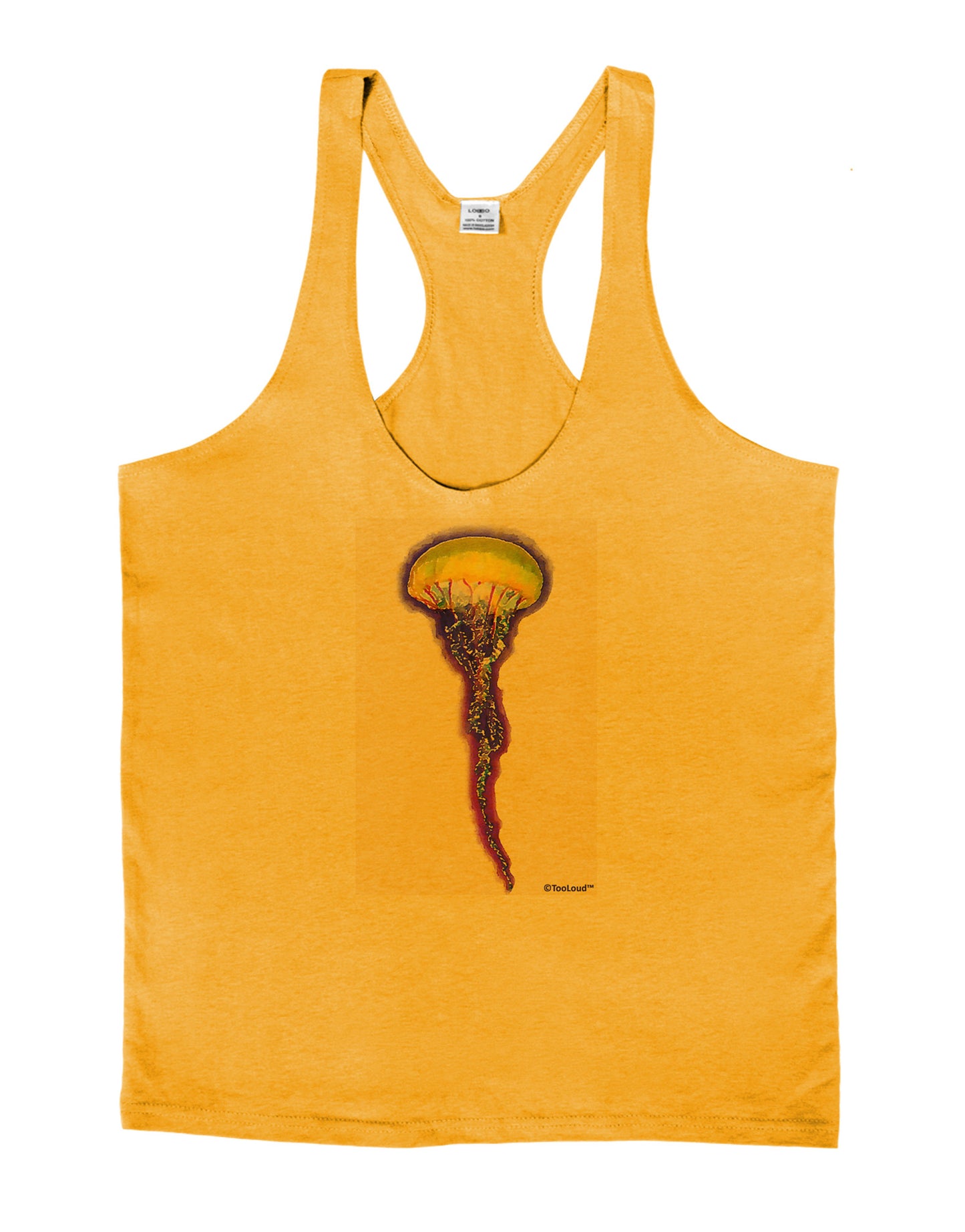 Jellyfish Outlined in Purple Watercolor Mens String Tank Top-Men's String Tank Tops-LOBBO-Gold-Small-Davson Sales