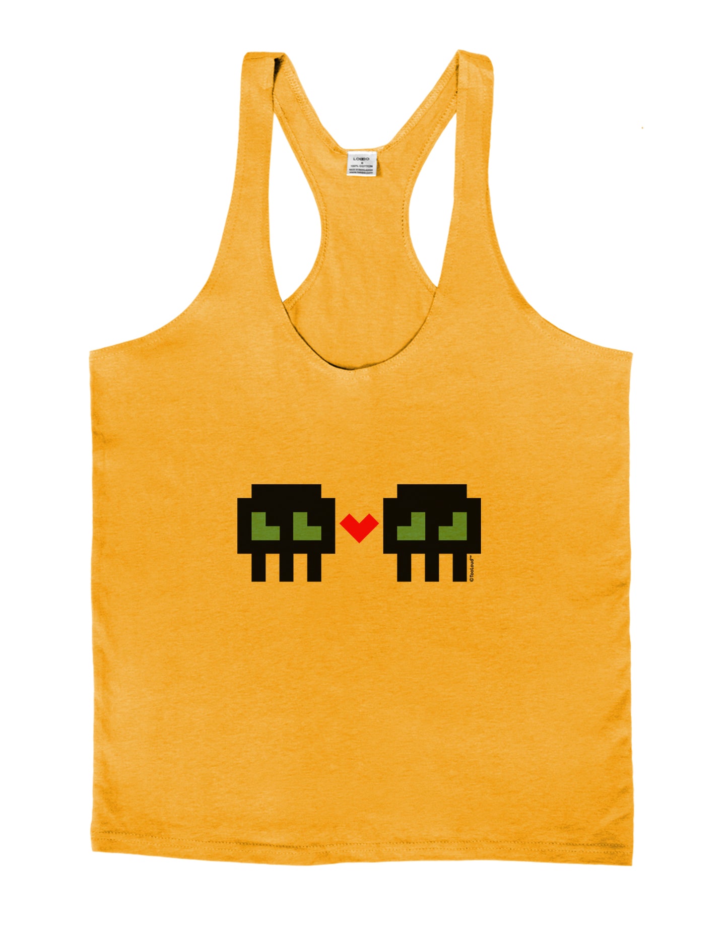 8-Bit Skull Love - Boy and Boy Mens String Tank Top-Men's String Tank Tops-LOBBO-Gold-Small-Davson Sales