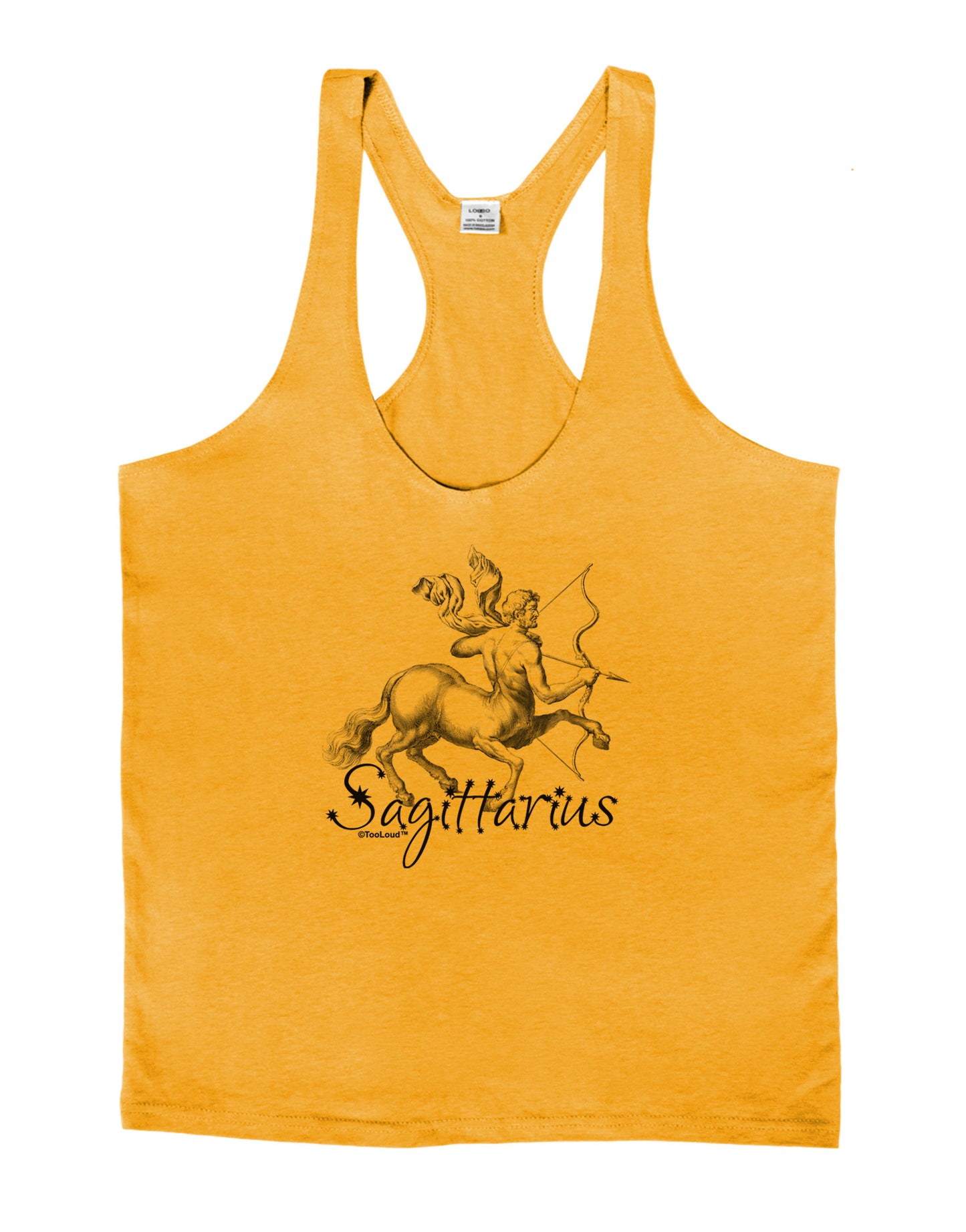 Sagittarius Illustration Mens String Tank Top-Men's String Tank Tops-LOBBO-Gold-Small-Davson Sales