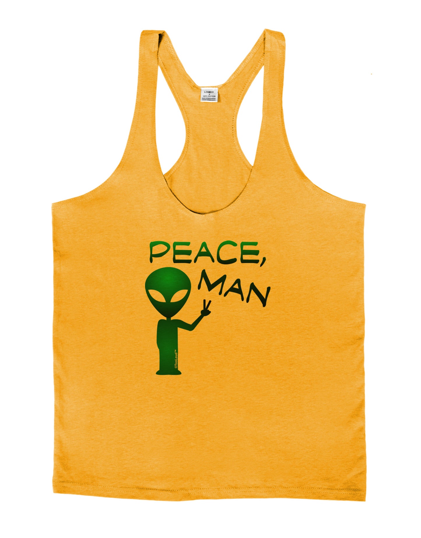 Peace Man Alien Mens String Tank Top-Men's String Tank Tops-LOBBO-Gold-Small-Davson Sales
