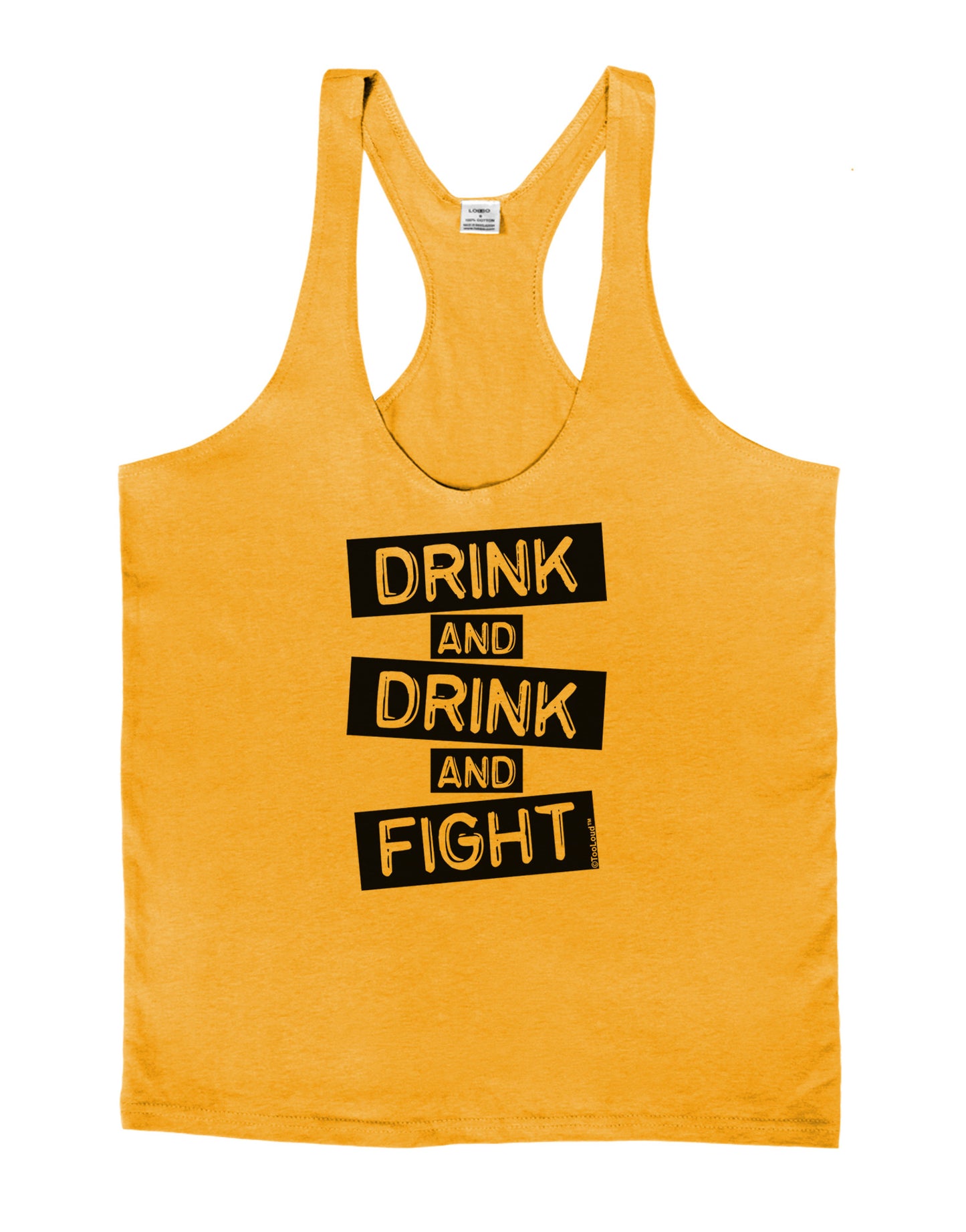 Drink and Drink and Fight Mens String Tank Top-Men's String Tank Tops-LOBBO-Gold-Small-Davson Sales
