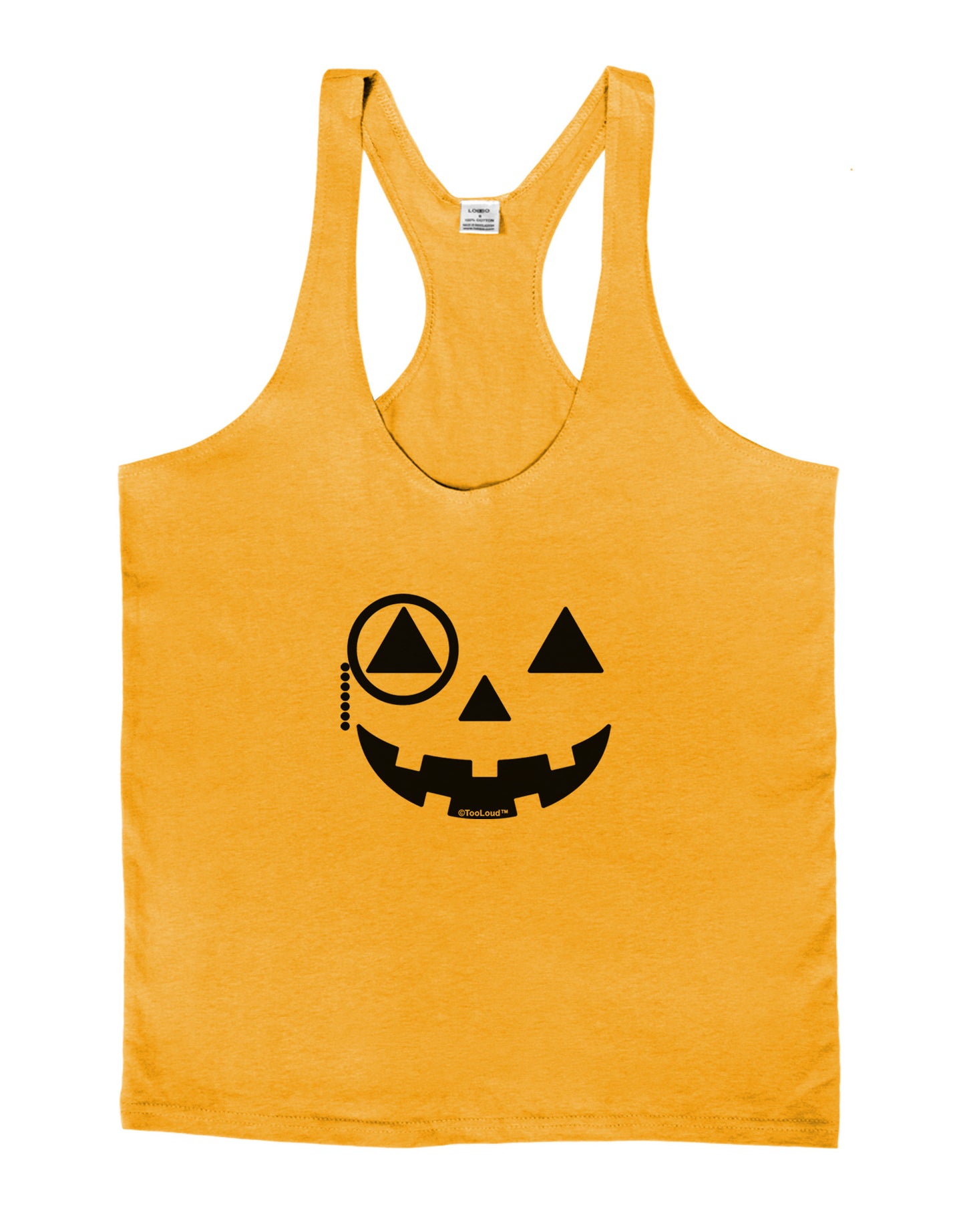Monocle Jack-o-Lantern B-W Mens String Tank Top-Men's String Tank Tops-LOBBO-Gold-Small-Davson Sales