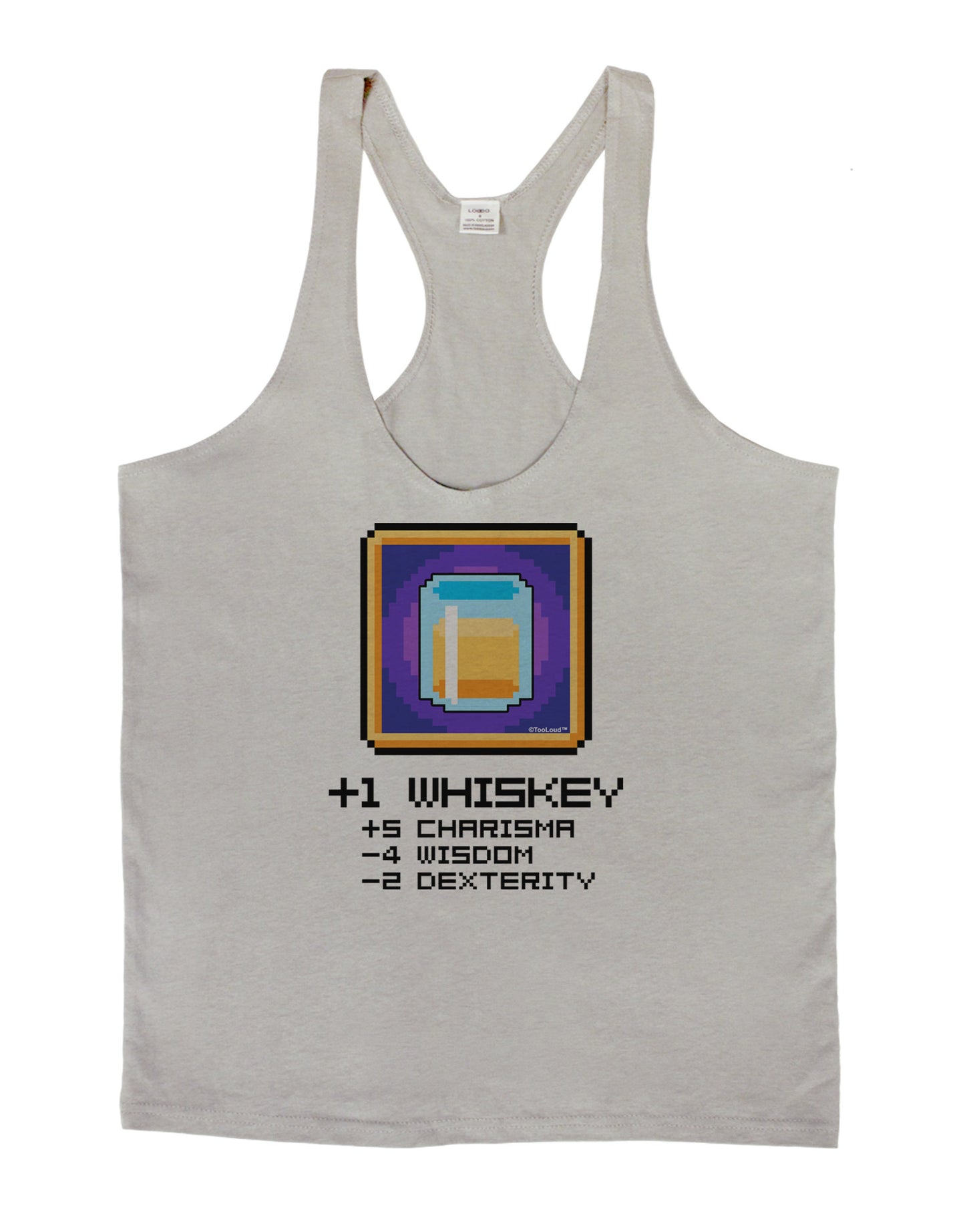 Pixel Whiskey Item Mens String Tank Top-Men's String Tank Tops-LOBBO-Light-Gray-Small-Davson Sales