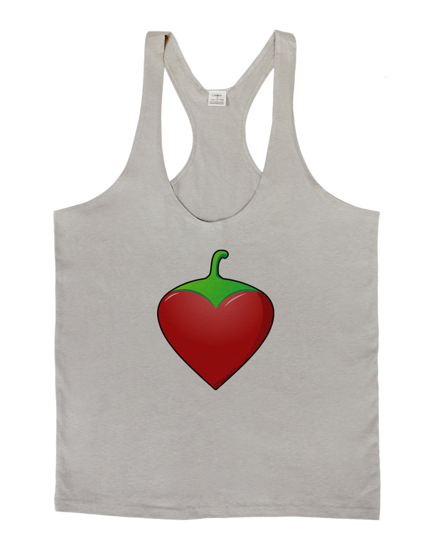 Chili Pepper Heart Mens String Tank Top-Men's String Tank Tops-LOBBO-Light-Gray-Small-Davson Sales