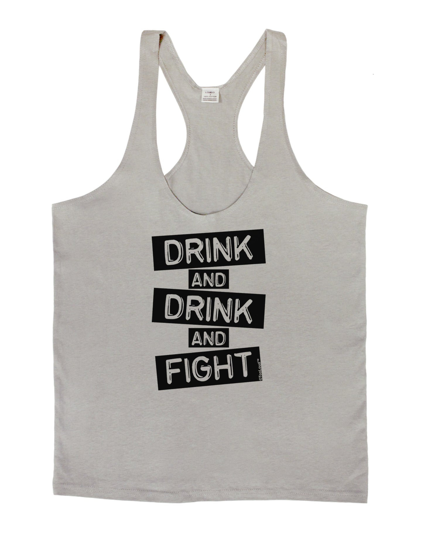 Drink and Drink and Fight Mens String Tank Top-Men's String Tank Tops-LOBBO-Light-Gray-Small-Davson Sales