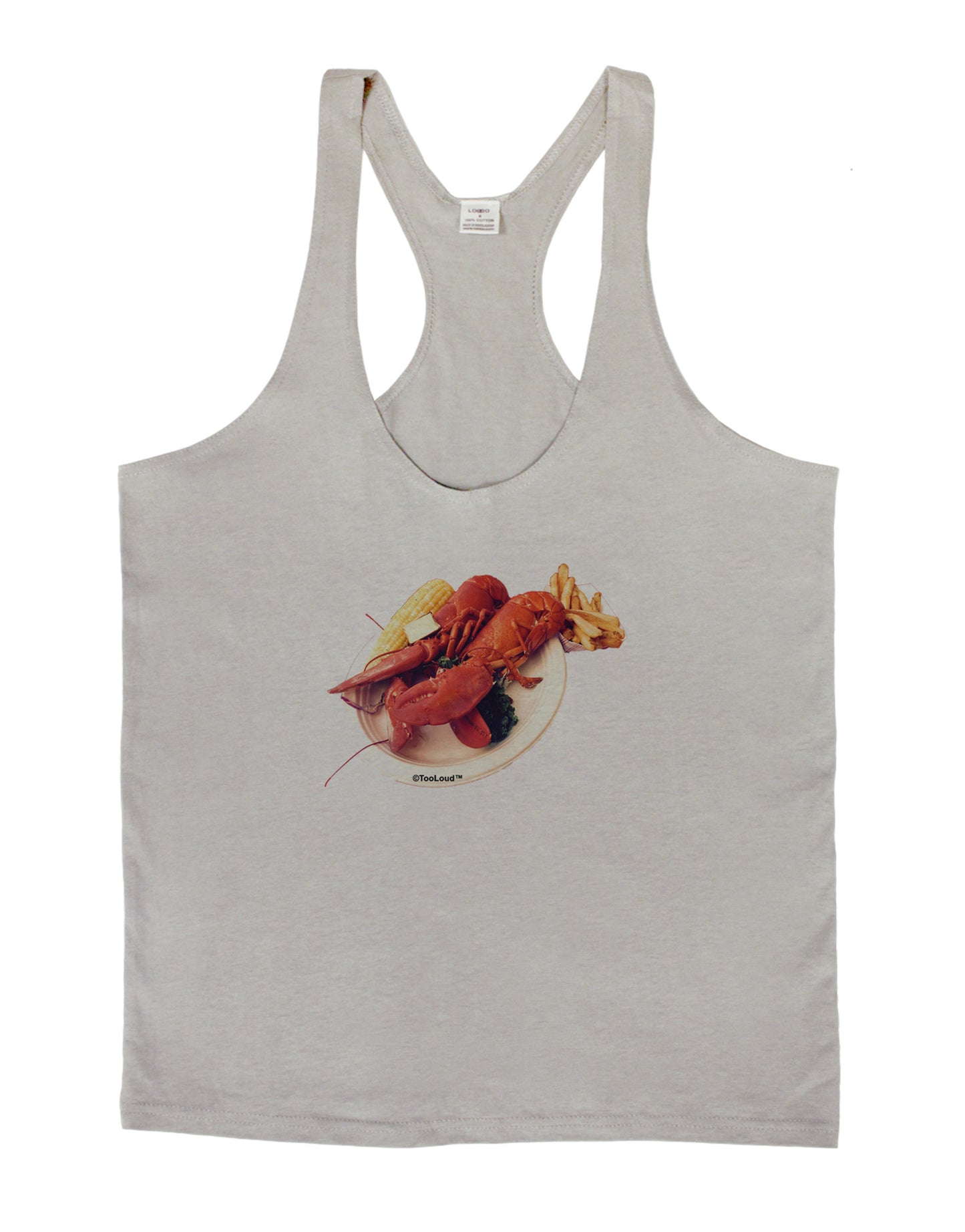 Lobster Plate Mens String Tank Top-Men's String Tank Tops-LOBBO-Light-Gray-Small-Davson Sales