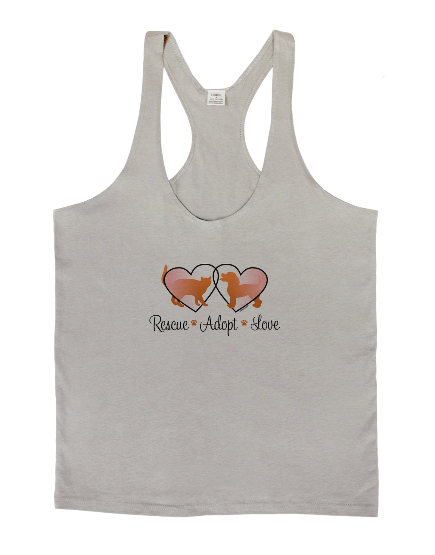 Rescue Adopt Love Mens String Tank Top-Men's String Tank Tops-LOBBO-Light-Gray-Small-Davson Sales
