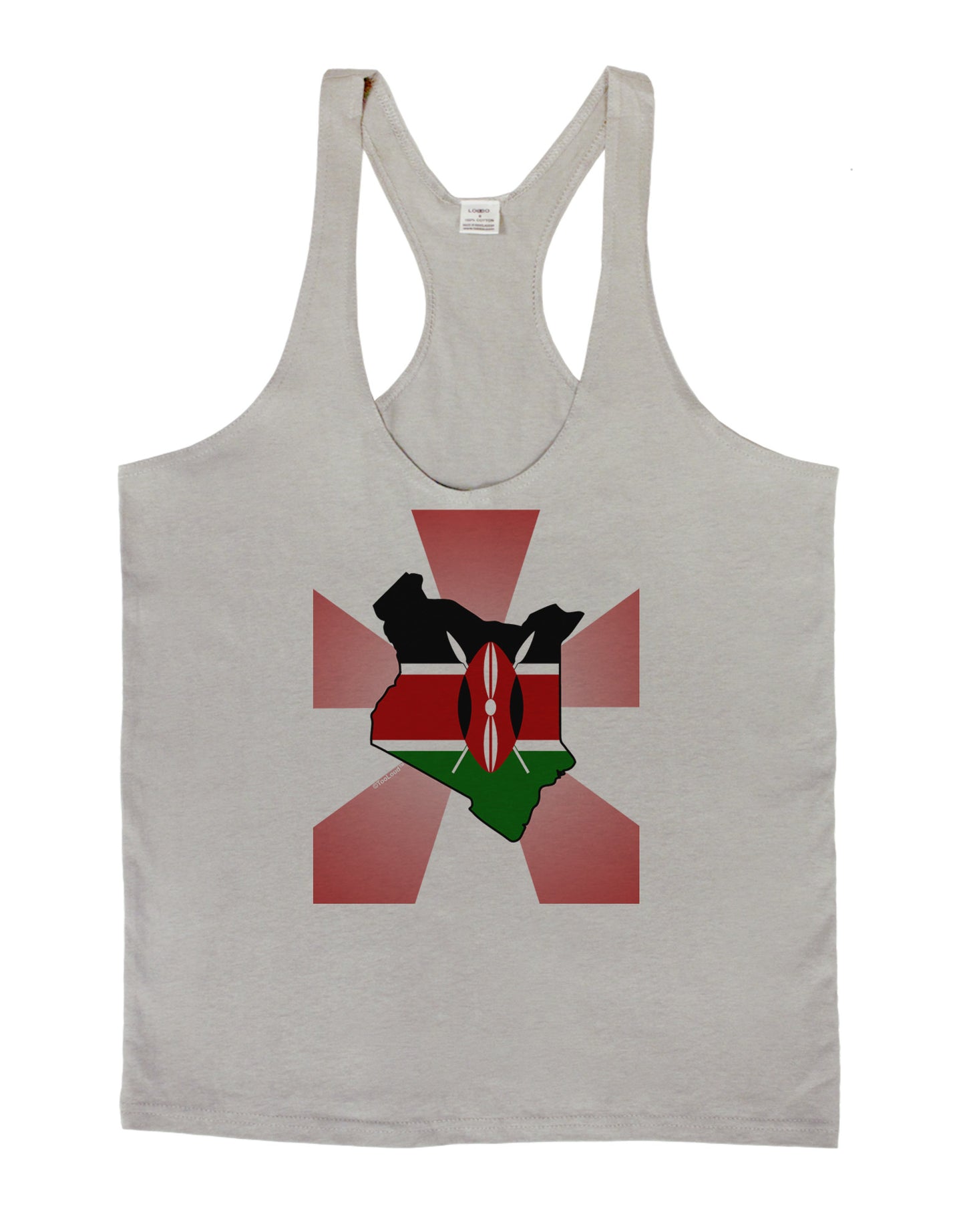 Kenya Flag Design Mens String Tank Top-Men's String Tank Tops-LOBBO-Light-Gray-Small-Davson Sales