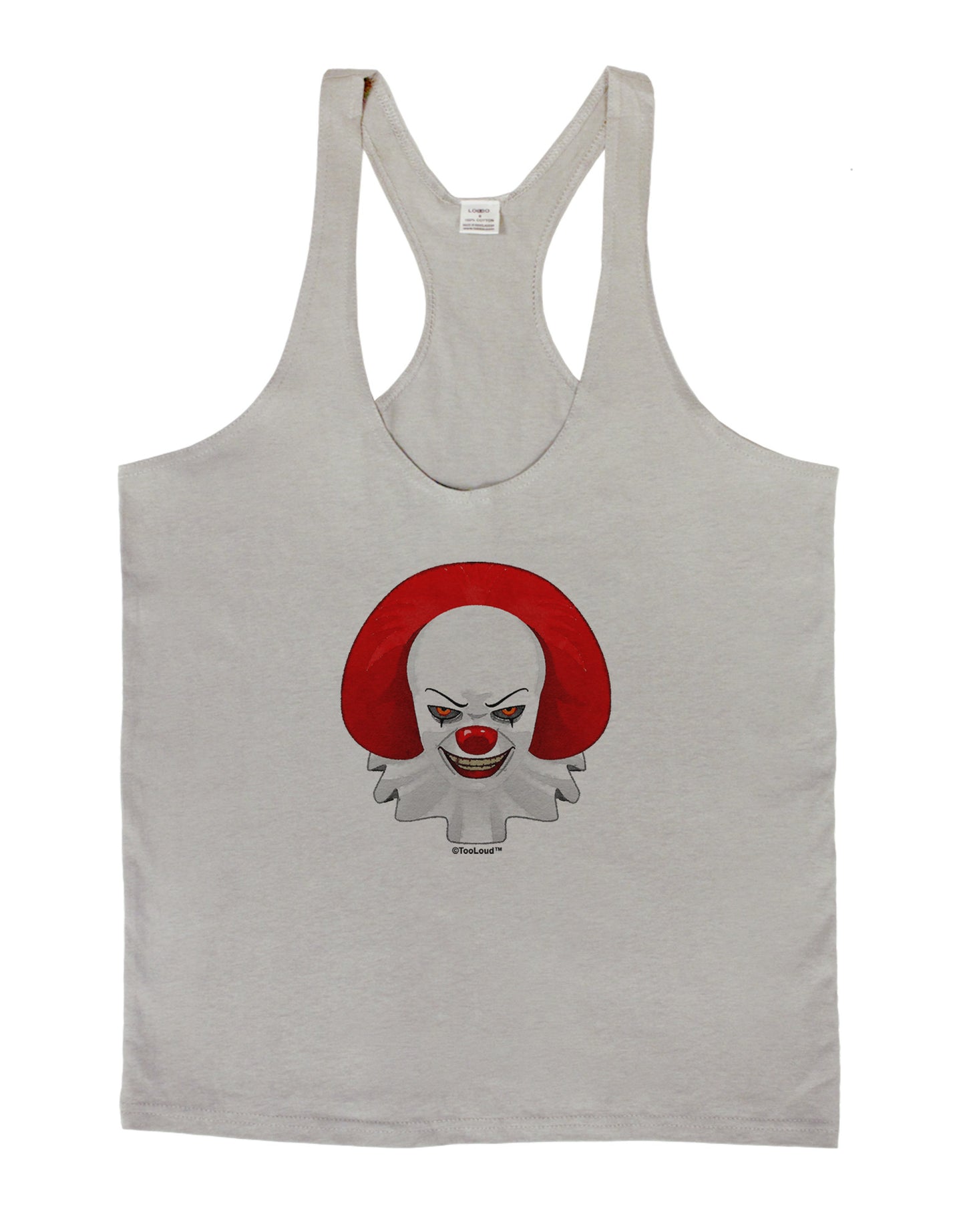 Scary Clown Watercolor Mens String Tank Top-Men's String Tank Tops-LOBBO-Light-Gray-Small-Davson Sales