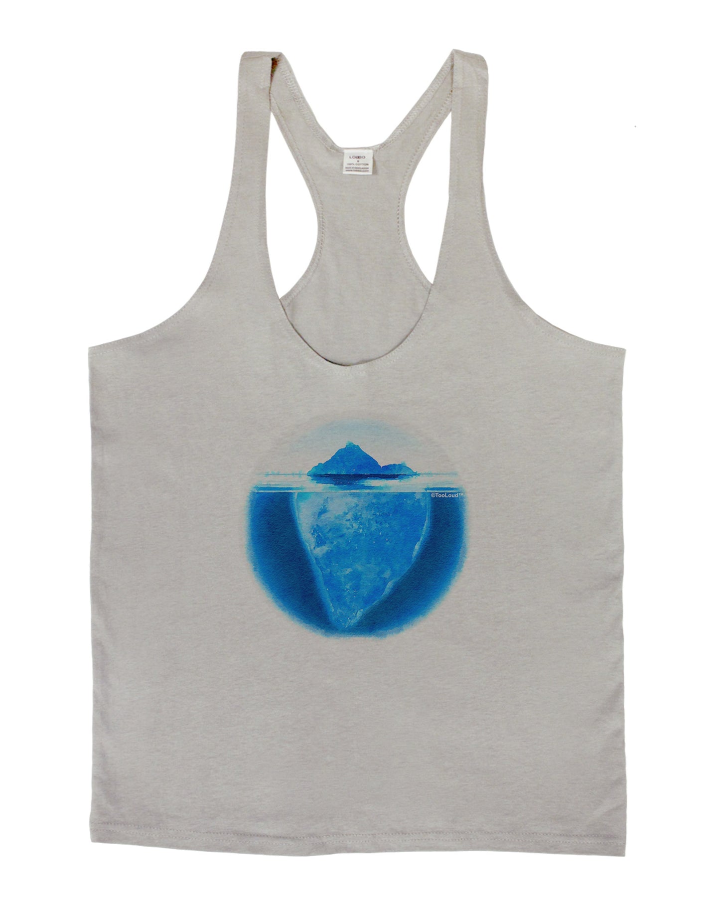 Iceberg Watercolor Mens String Tank Top-Men's String Tank Tops-LOBBO-Light-Gray-Small-Davson Sales