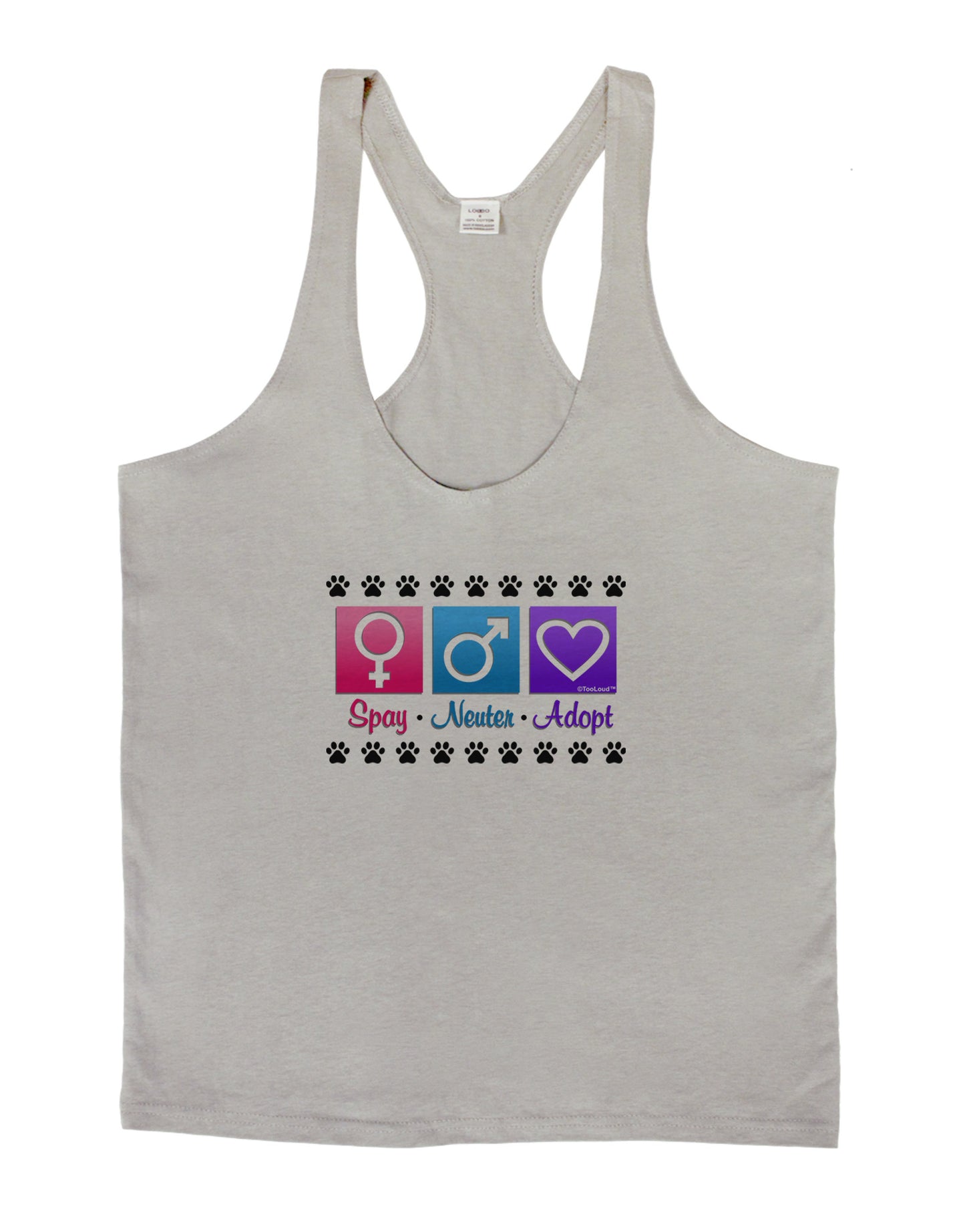 Spay Neuter Adopt Mens String Tank Top-Men's String Tank Tops-LOBBO-Light-Gray-Small-Davson Sales