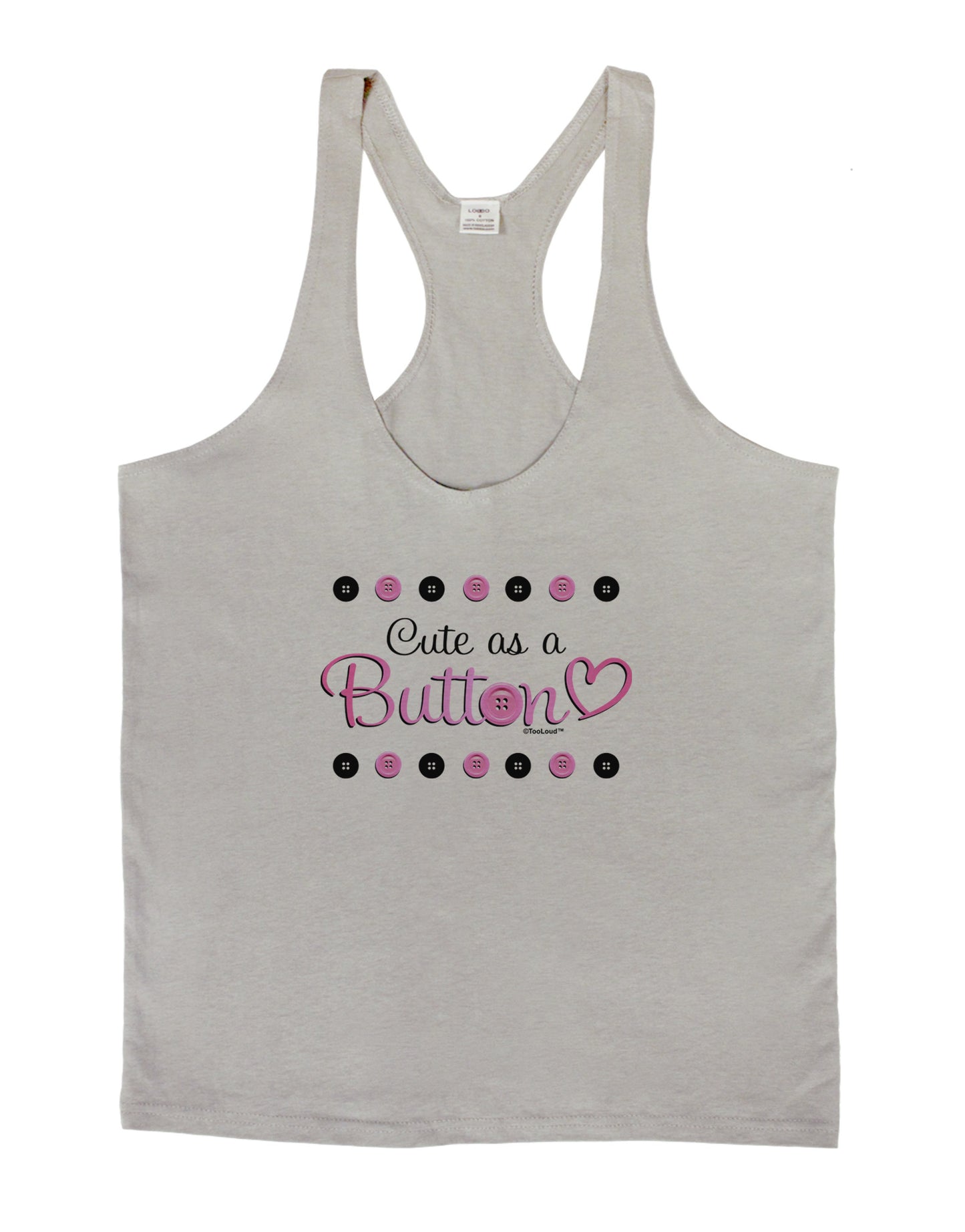 Cute As A Button Mens String Tank Top-Men's String Tank Tops-LOBBO-Light-Gray-Small-Davson Sales