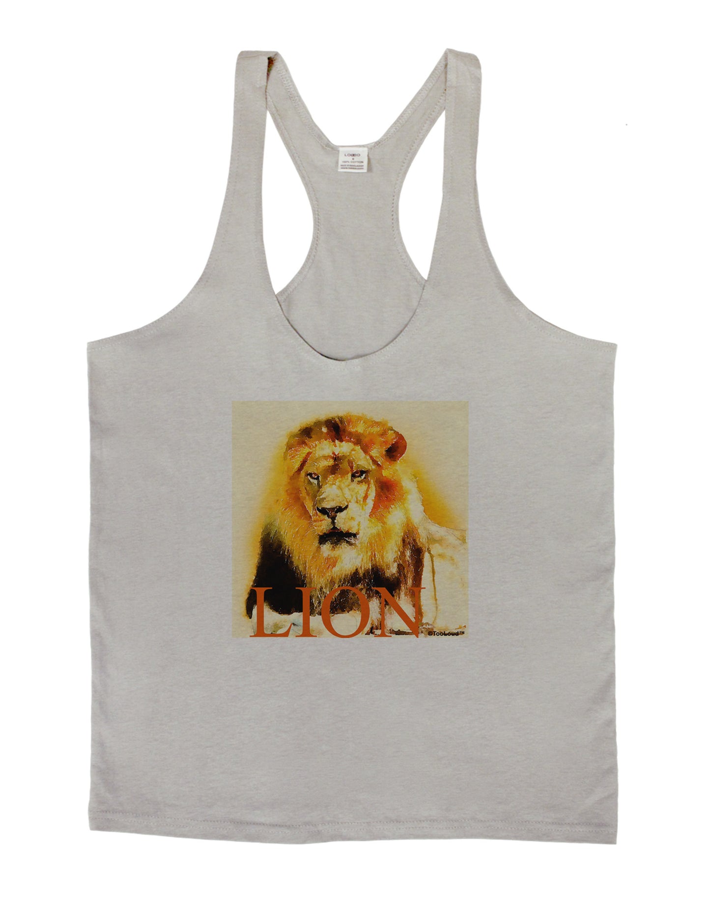 Lion Watercolor 4 Text Mens String Tank Top-Men's String Tank Tops-LOBBO-Light-Gray-Small-Davson Sales