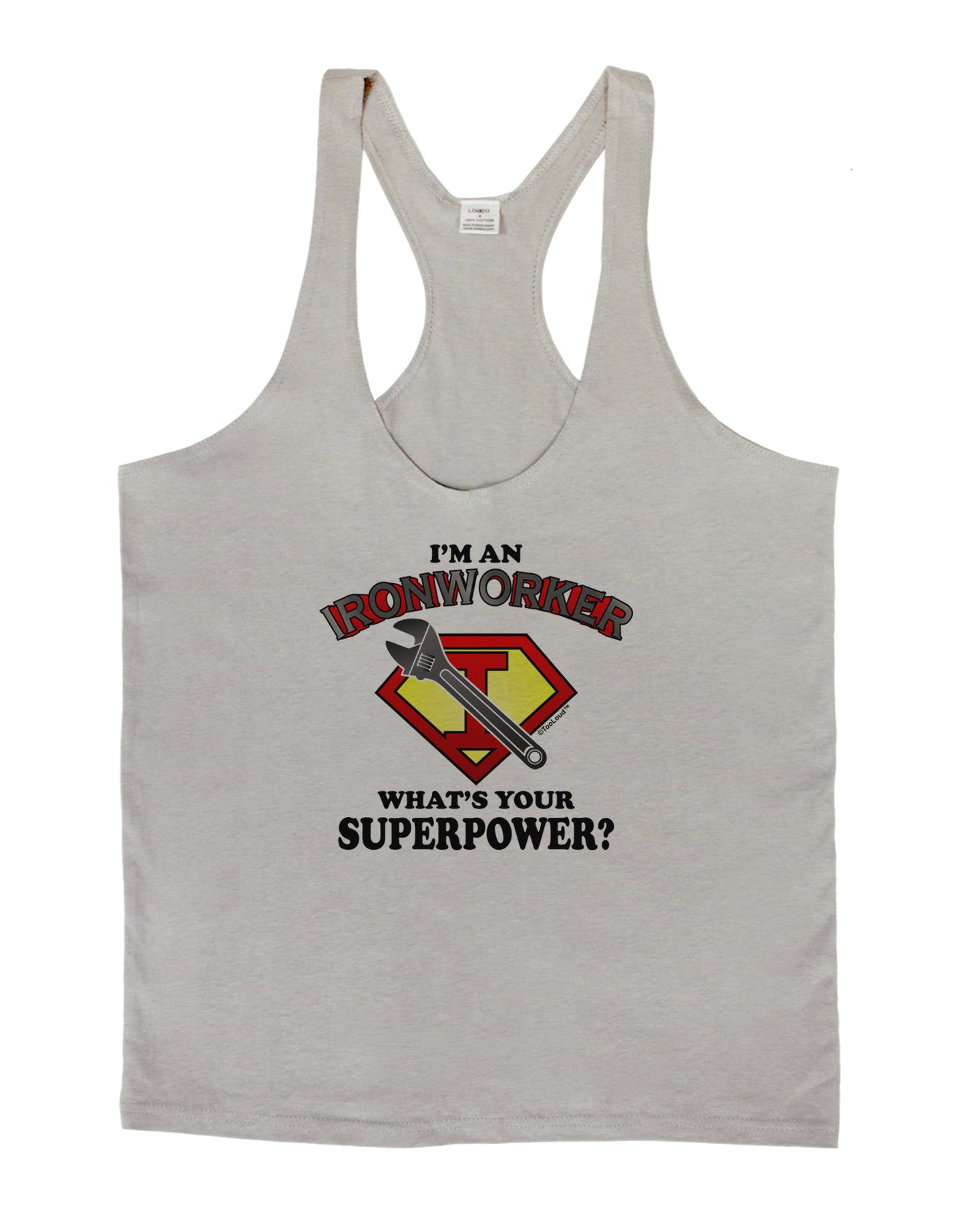 Ironworker - Superpower Mens String Tank Top-Men's String Tank Tops-LOBBO-Light-Gray-Small-Davson Sales