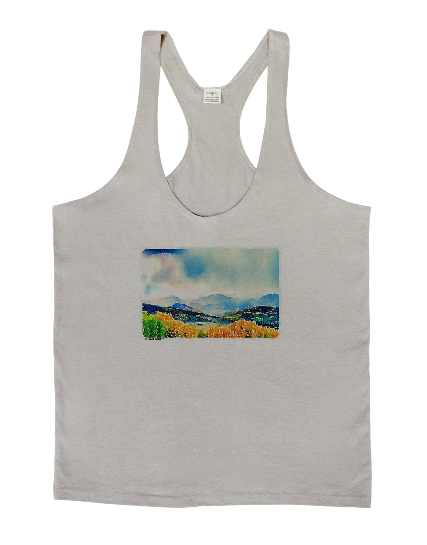 Colorado Mountain Scene Mens String Tank Top-Men's String Tank Tops-LOBBO-Light-Gray-Small-Davson Sales