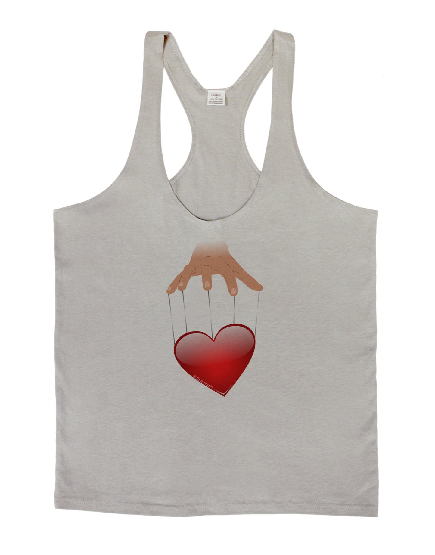 Heart on Puppet Strings Mens String Tank Top-Men's String Tank Tops-LOBBO-Light-Gray-Small-Davson Sales