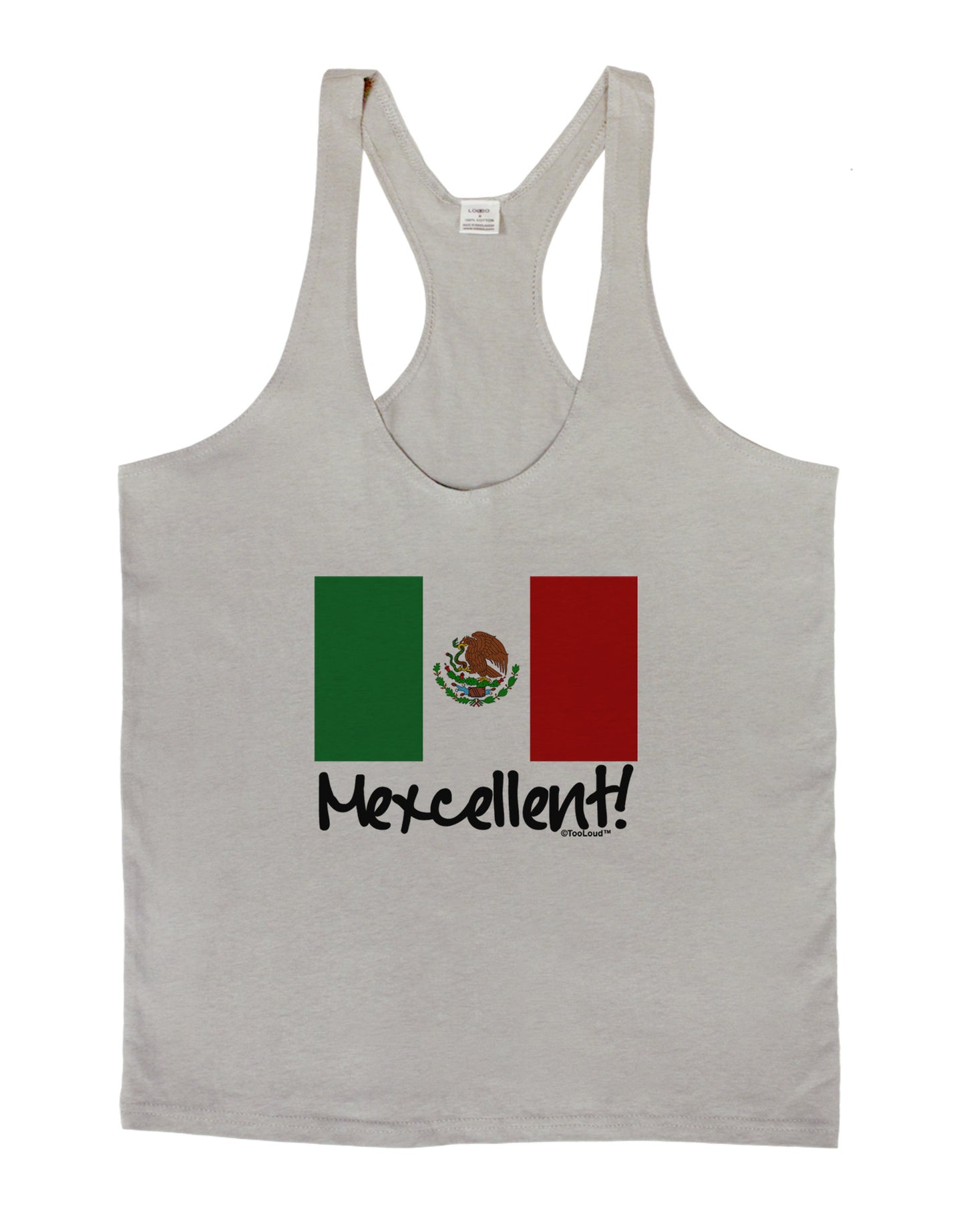 Mexcellent - Mexican Flag Mens String Tank Top-Men's String Tank Tops-LOBBO-Light-Gray-Small-Davson Sales