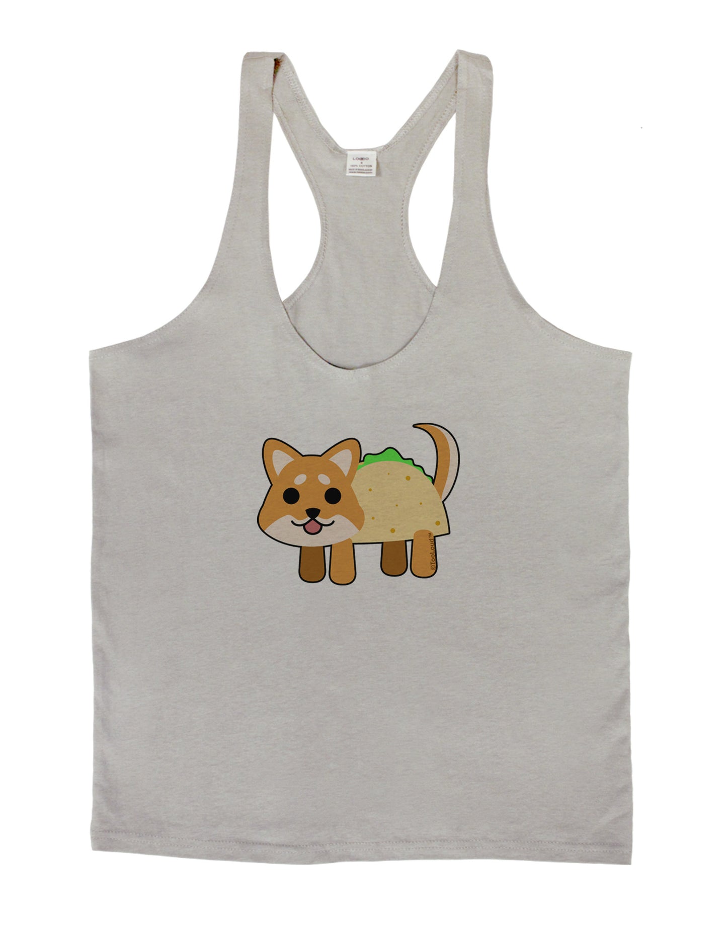 Cute Taco Dog Mens String Tank Top-Men's String Tank Tops-LOBBO-Light-Gray-Small-Davson Sales