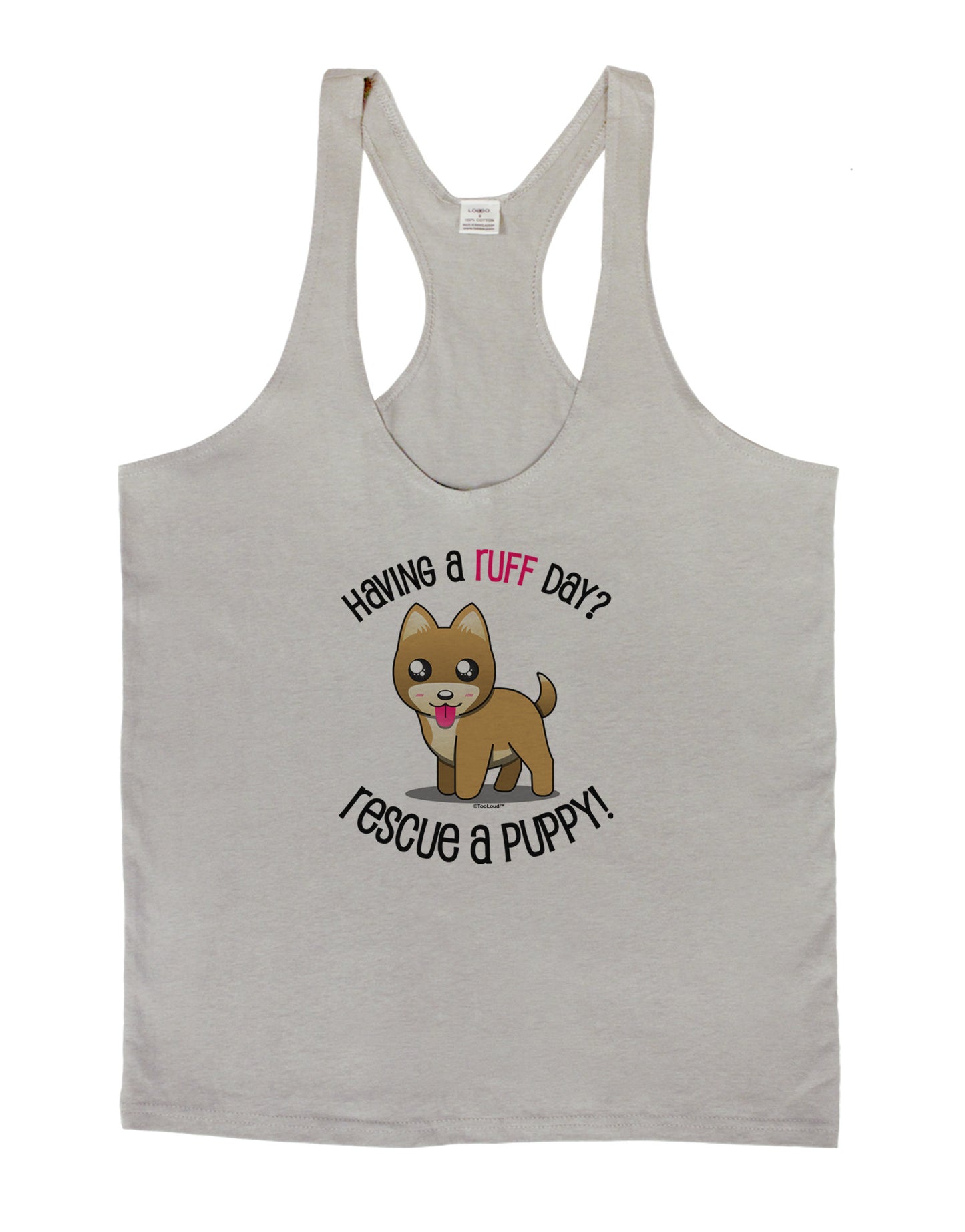 Rescue A Puppy Mens String Tank Top-Men's String Tank Tops-LOBBO-Light-Gray-Small-Davson Sales