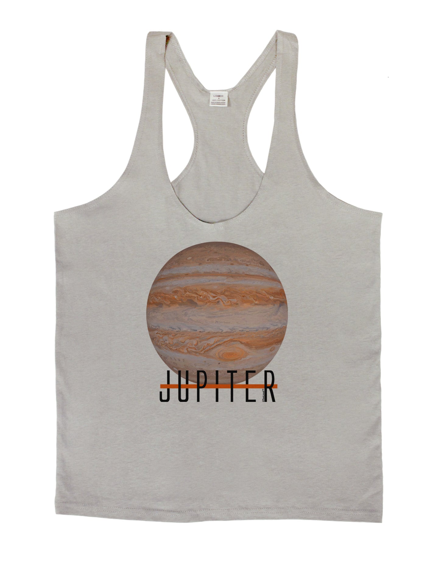 Planet Jupiter Earth Text Mens String Tank Top-Men's String Tank Tops-LOBBO-Light-Gray-Small-Davson Sales