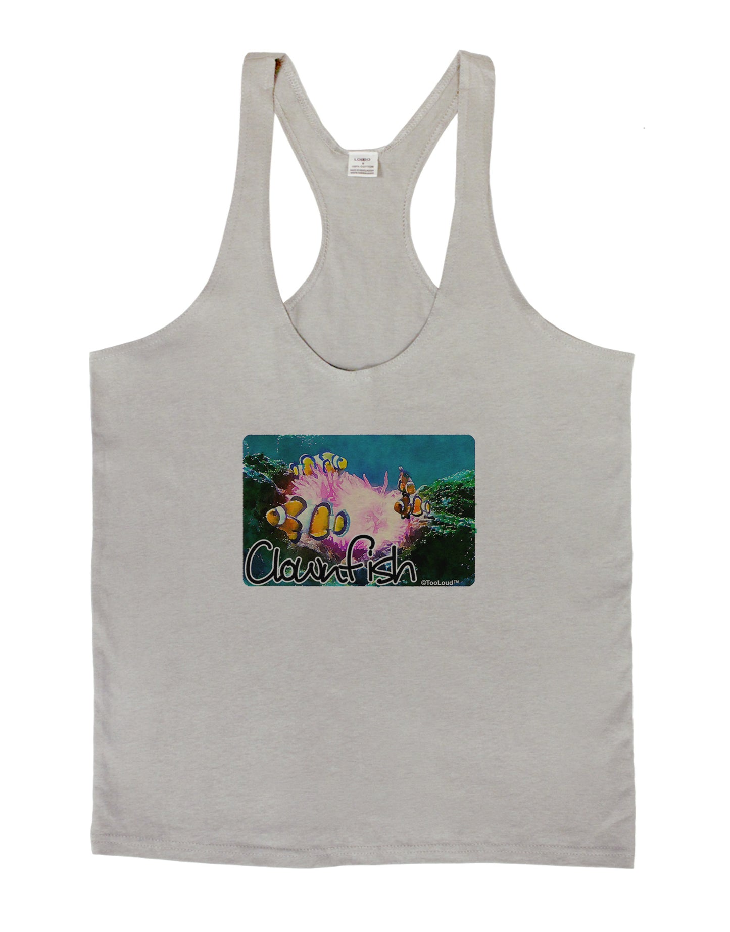 Clownfish Watercolor Text Mens String Tank Top-Men's String Tank Tops-LOBBO-Light-Gray-Small-Davson Sales