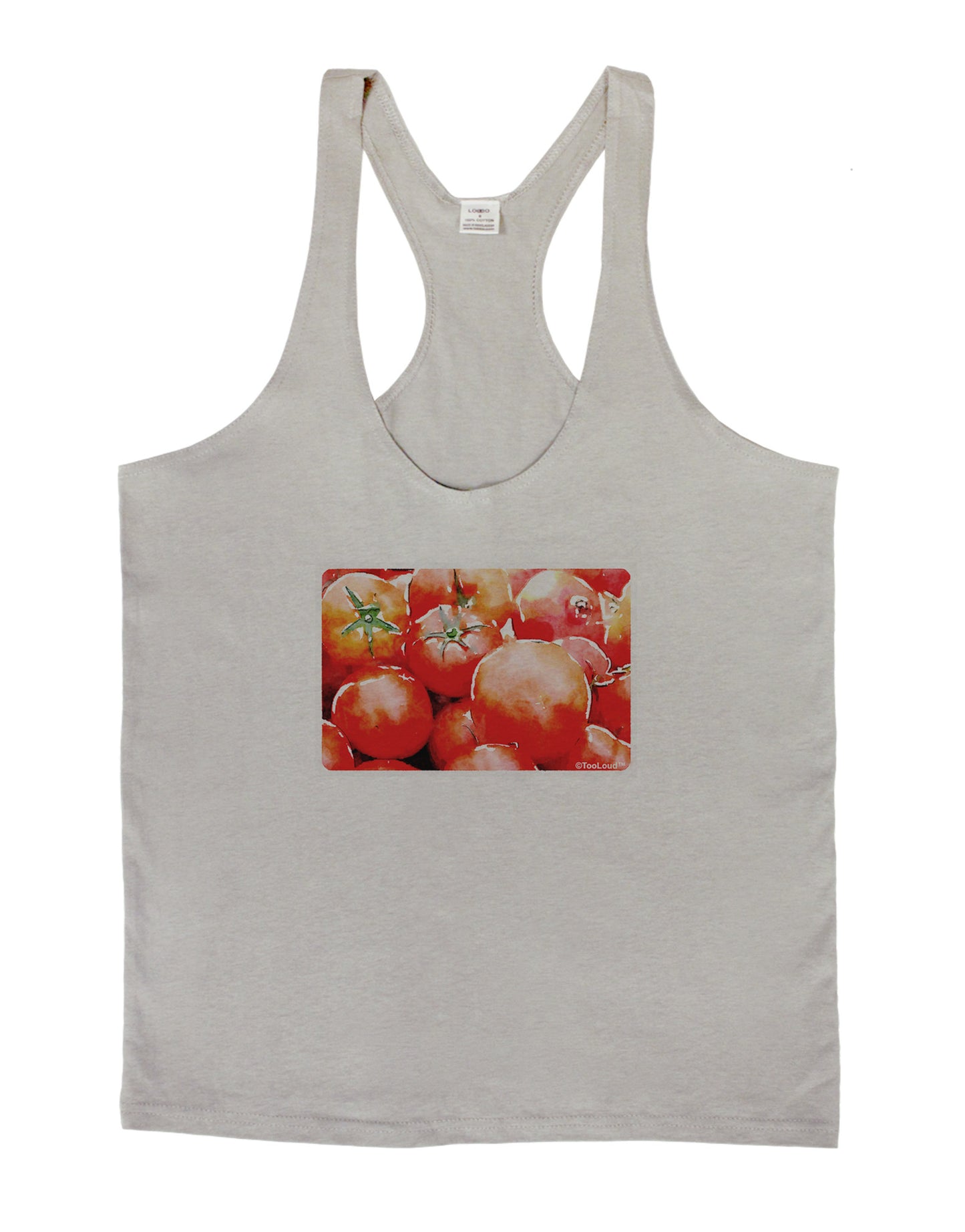 Watercolor Tomatoes Mens String Tank Top-Men's String Tank Tops-LOBBO-Light-Gray-Small-Davson Sales