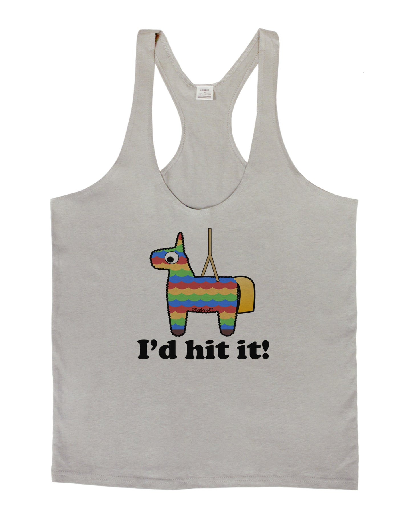 I'd Hit it - Funny Pinata Design Mens String Tank Top-Men's String Tank Tops-LOBBO-Light-Gray-Small-Davson Sales
