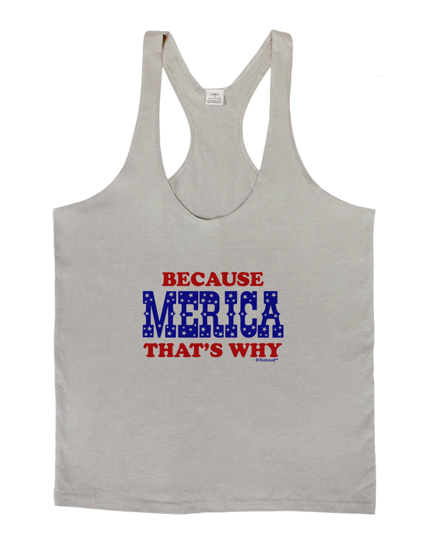 Because Merica That's Why Mens String Tank Top-Men's String Tank Tops-LOBBO-Light-Gray-Small-Davson Sales
