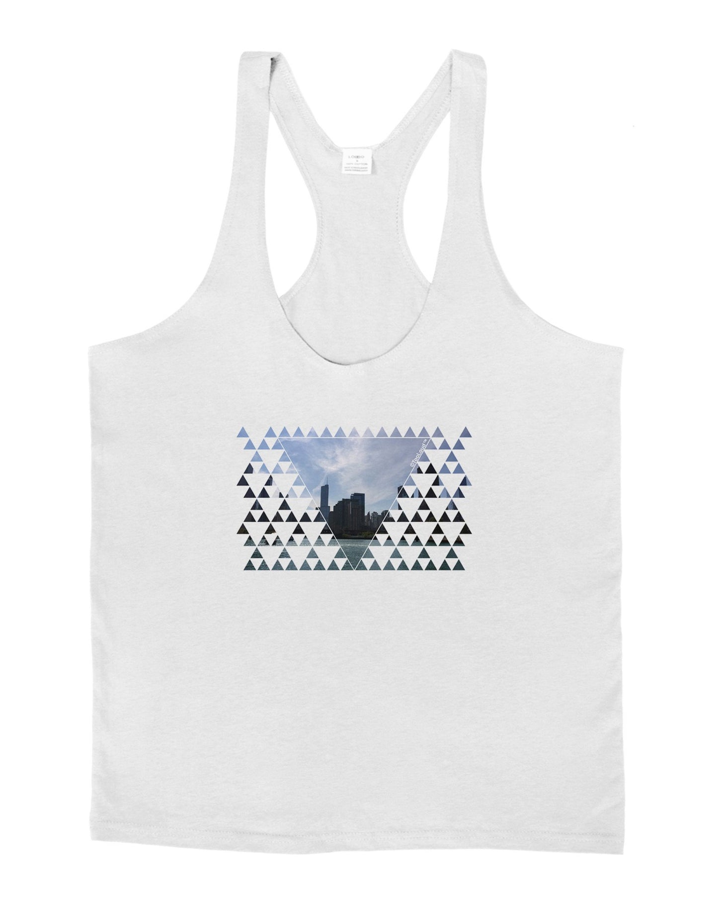Chicago Triangles Mens String Tank Top-Men's String Tank Tops-LOBBO-White-X-Large-Davson Sales