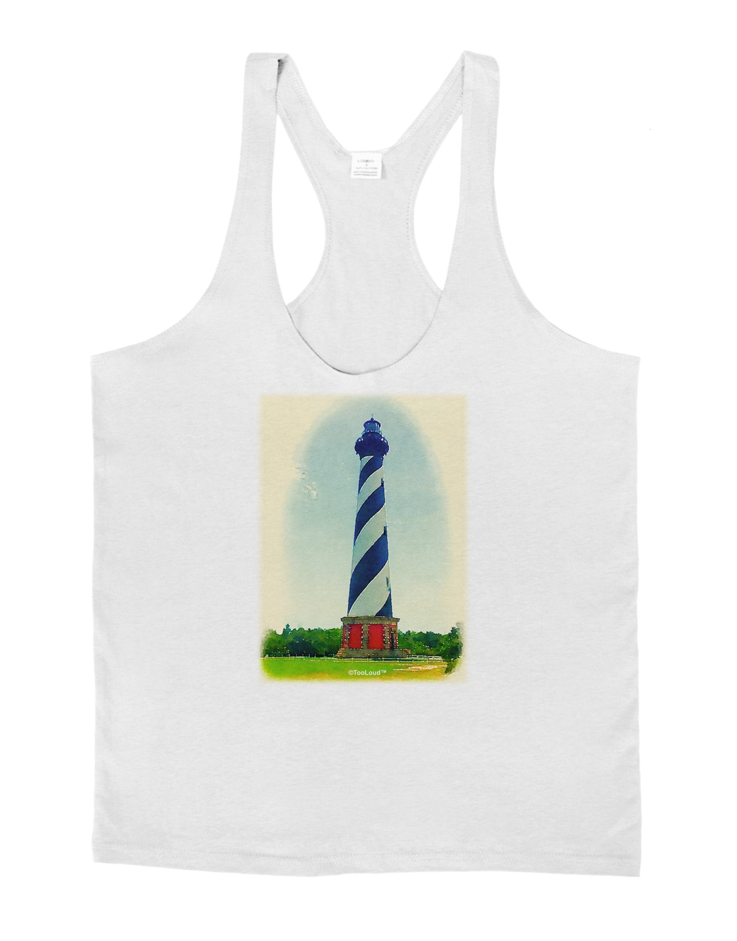 Watercolor Lighthouse 1 Mens String Tank Top-Men's String Tank Tops-LOBBO-White-Small-Davson Sales