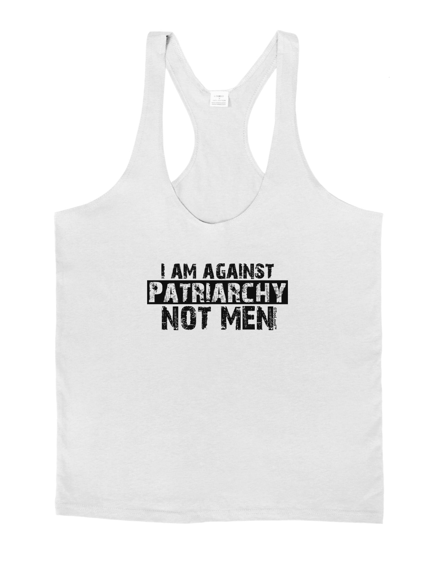 I Am Against Patriarchy Mens String Tank Top-Men's String Tank Tops-LOBBO-White-Small-Davson Sales