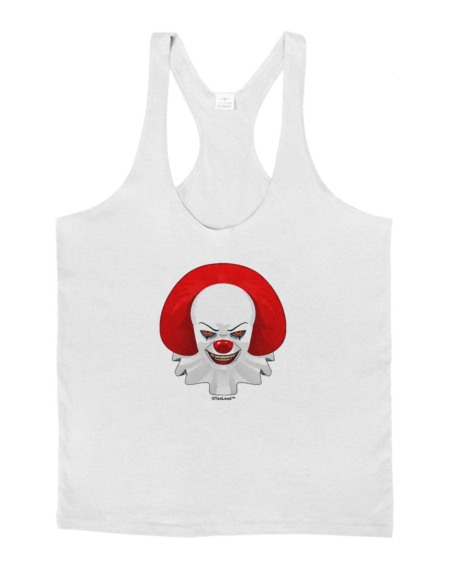Scary Clown Watercolor Mens String Tank Top-Men's String Tank Tops-LOBBO-White-Small-Davson Sales
