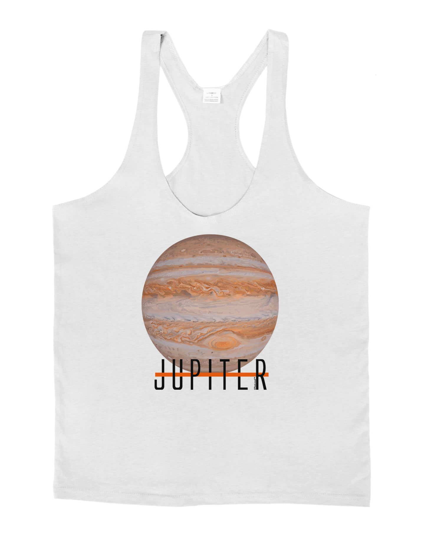 Planet Jupiter Earth Text Mens String Tank Top-Men's String Tank Tops-LOBBO-White-Small-Davson Sales