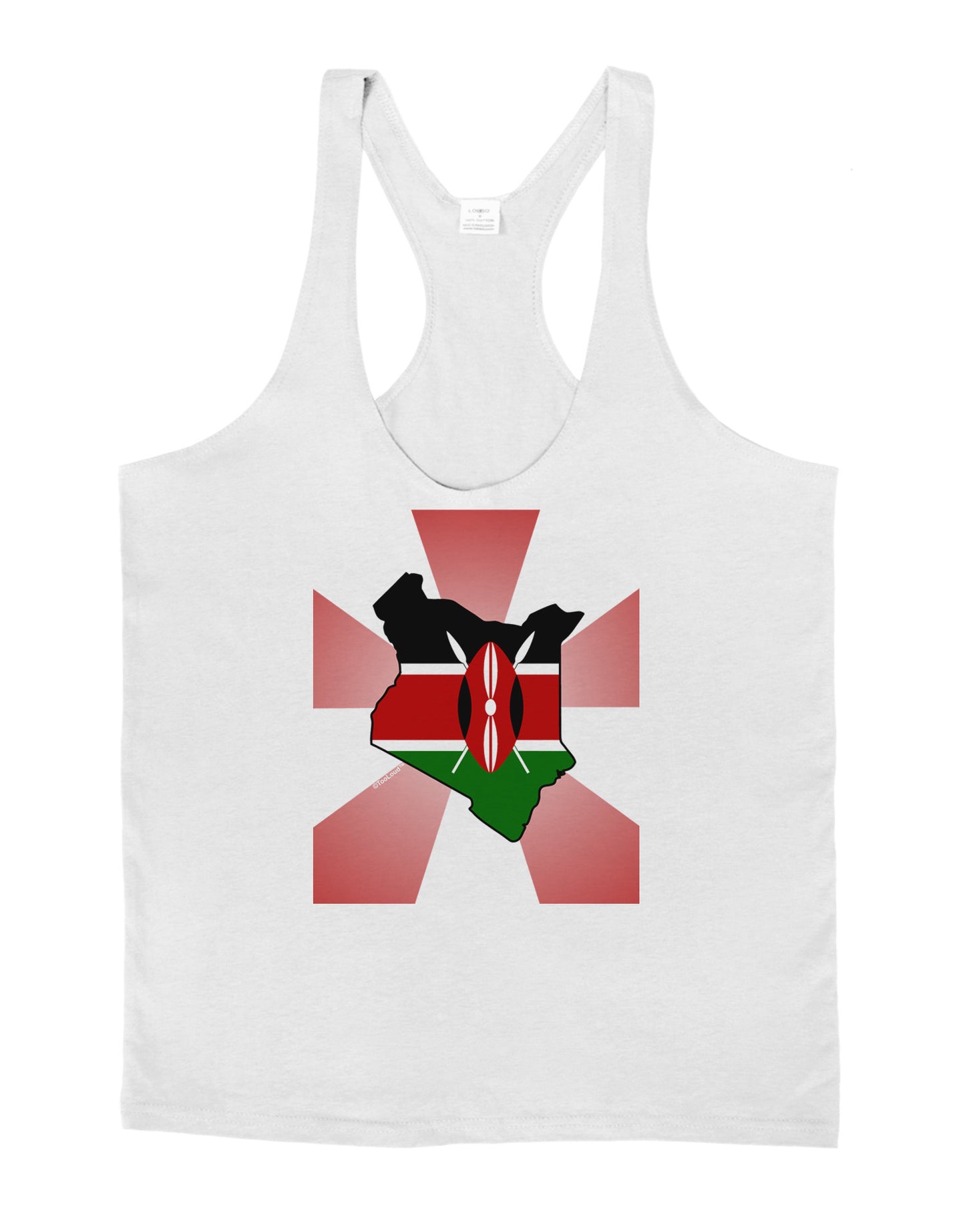 Kenya Flag Design Mens String Tank Top-Men's String Tank Tops-LOBBO-White-Small-Davson Sales
