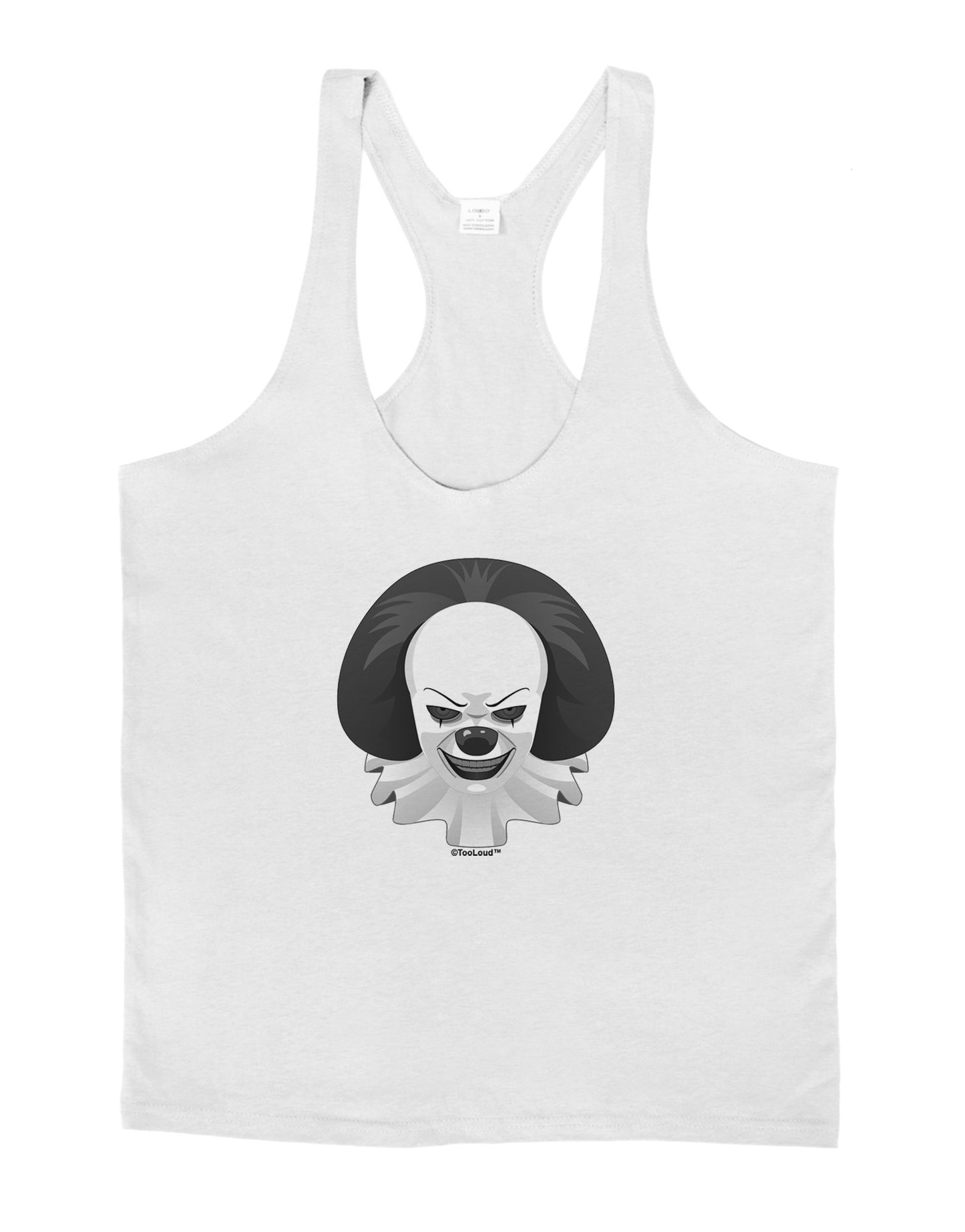 Scary Clown Grayscale Mens String Tank Top-Men's String Tank Tops-LOBBO-White-Small-Davson Sales