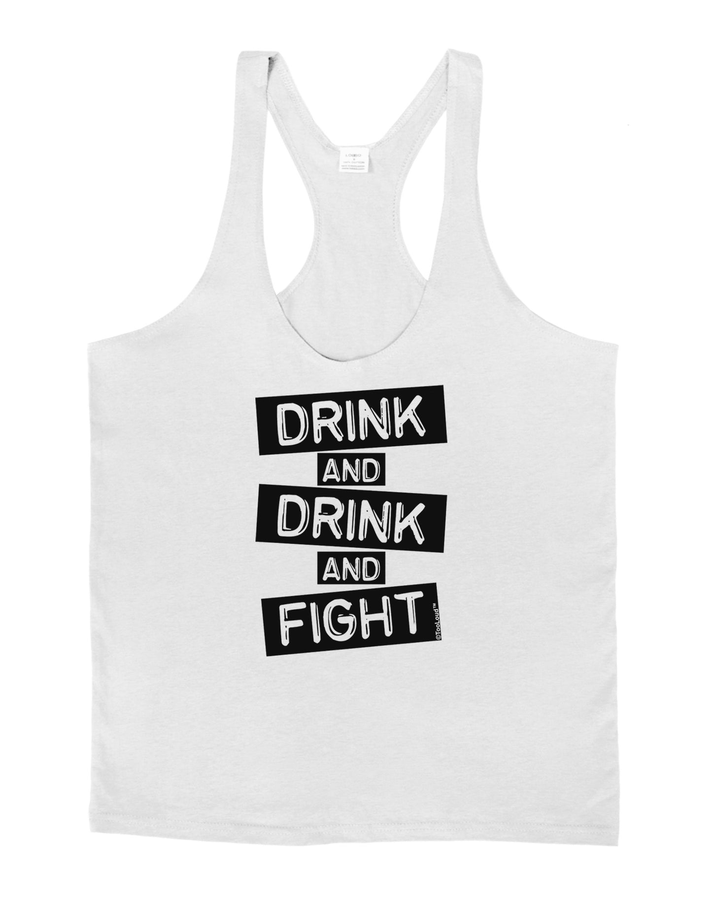 Drink and Drink and Fight Mens String Tank Top-Men's String Tank Tops-LOBBO-White-Small-Davson Sales