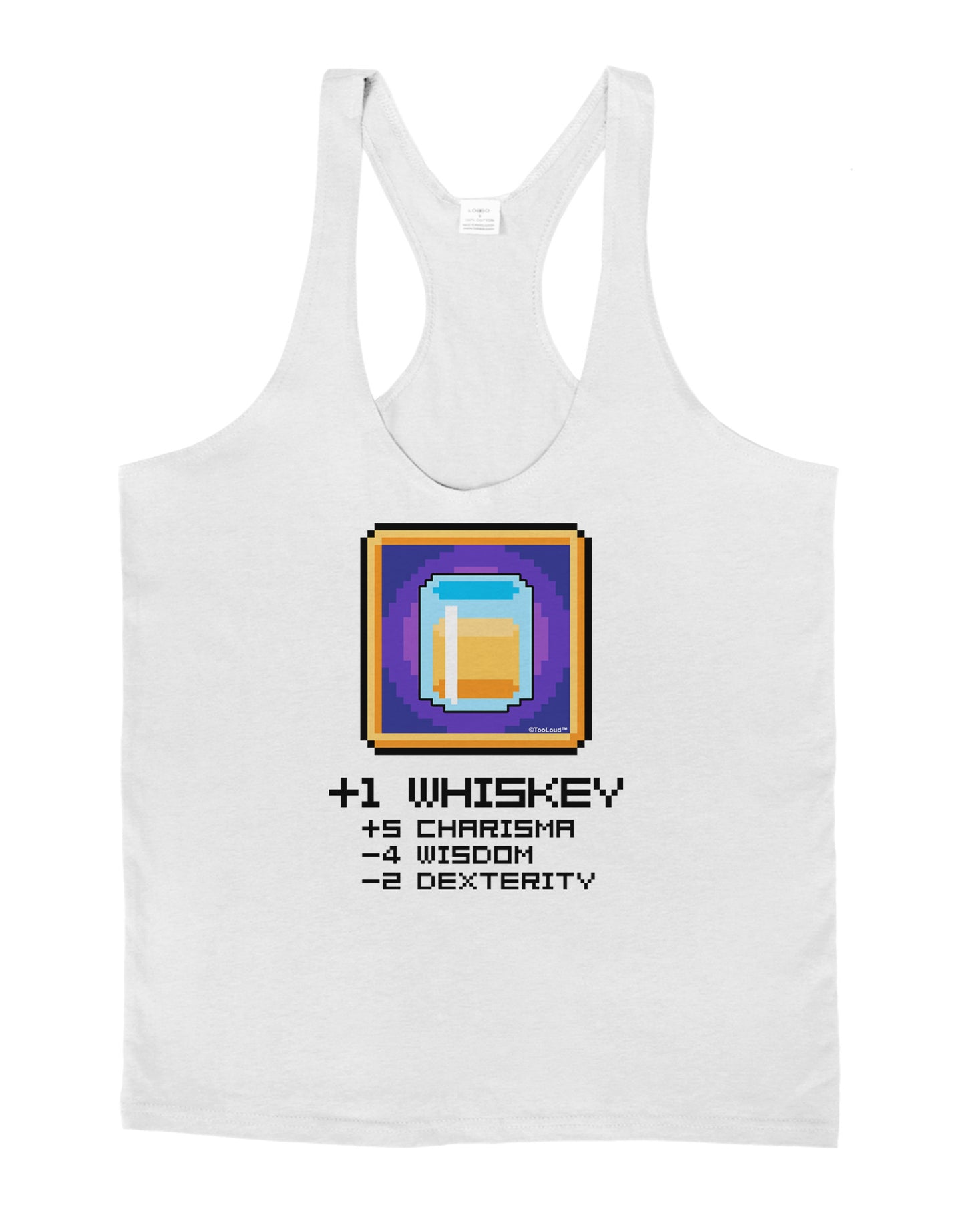 Pixel Whiskey Item Mens String Tank Top-Men's String Tank Tops-LOBBO-White-Small-Davson Sales
